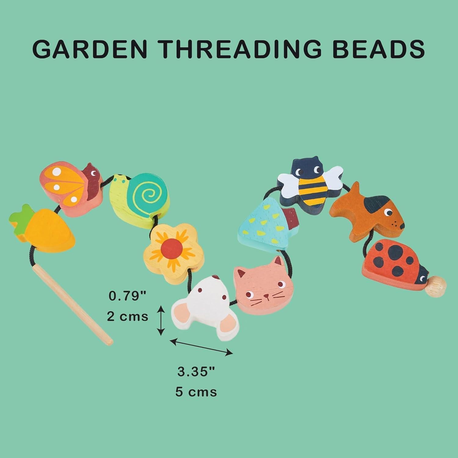 Cuentas de Enhebrado de Jardín Mentari - 11 Piezas de Madera
