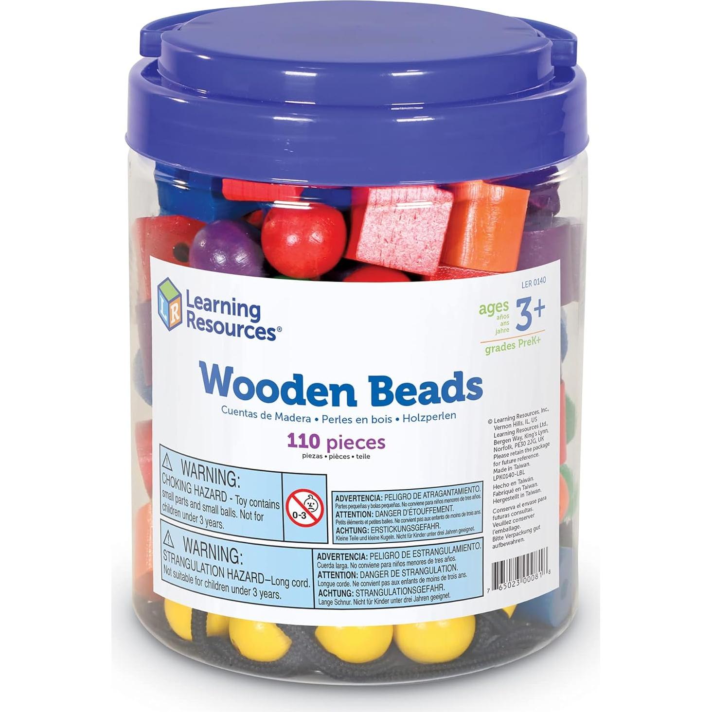 Perlas de Enhebrar Recursos de Aprendizaje 110 Piezas 3+