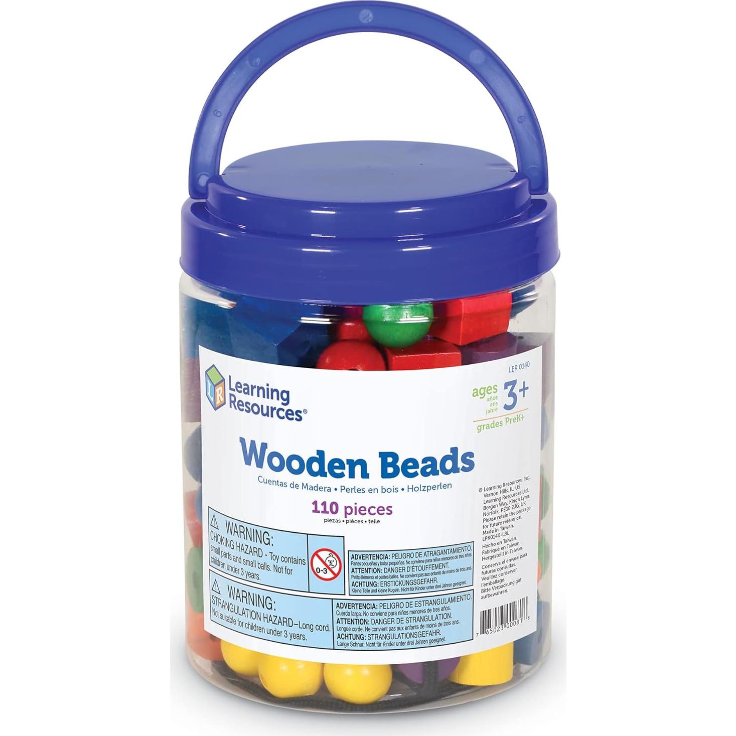 Perlas de Enhebrar Recursos de Aprendizaje 110 Piezas 3+