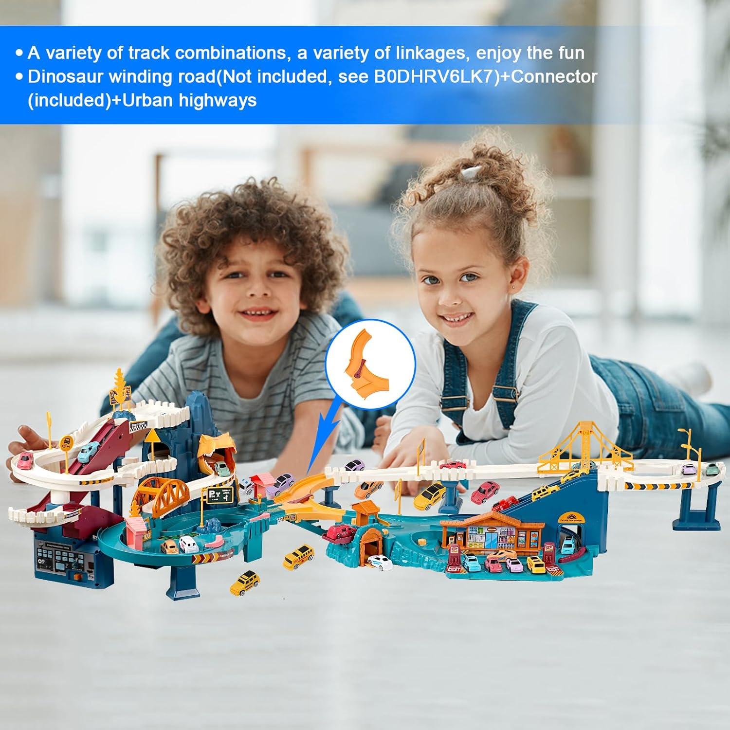 Pista de Coches de Juguete MAKUQI Ciudad con 12 Vehículos