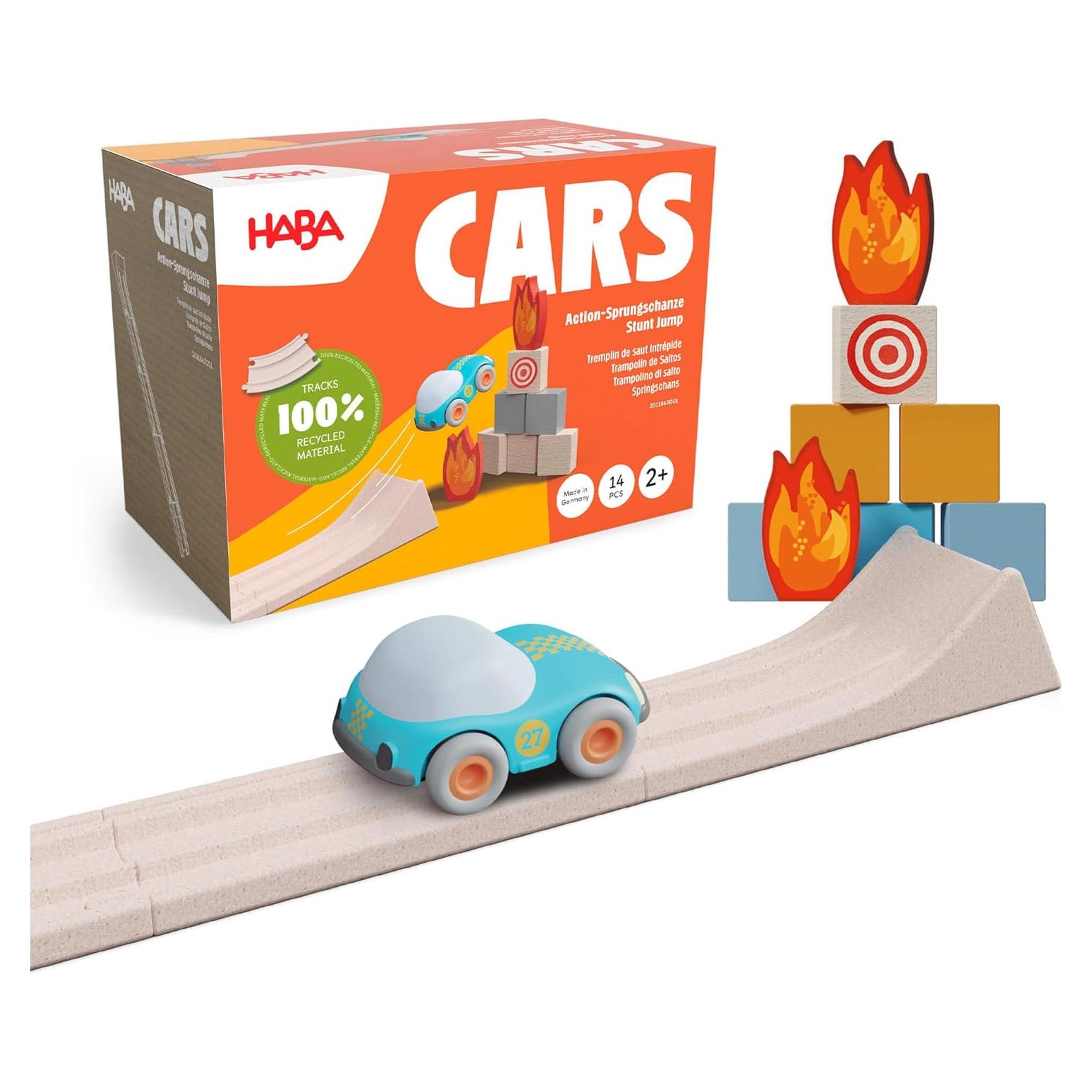 Set de Pista de Coches HABA Cars 14 Piezas Rampa Acrobática