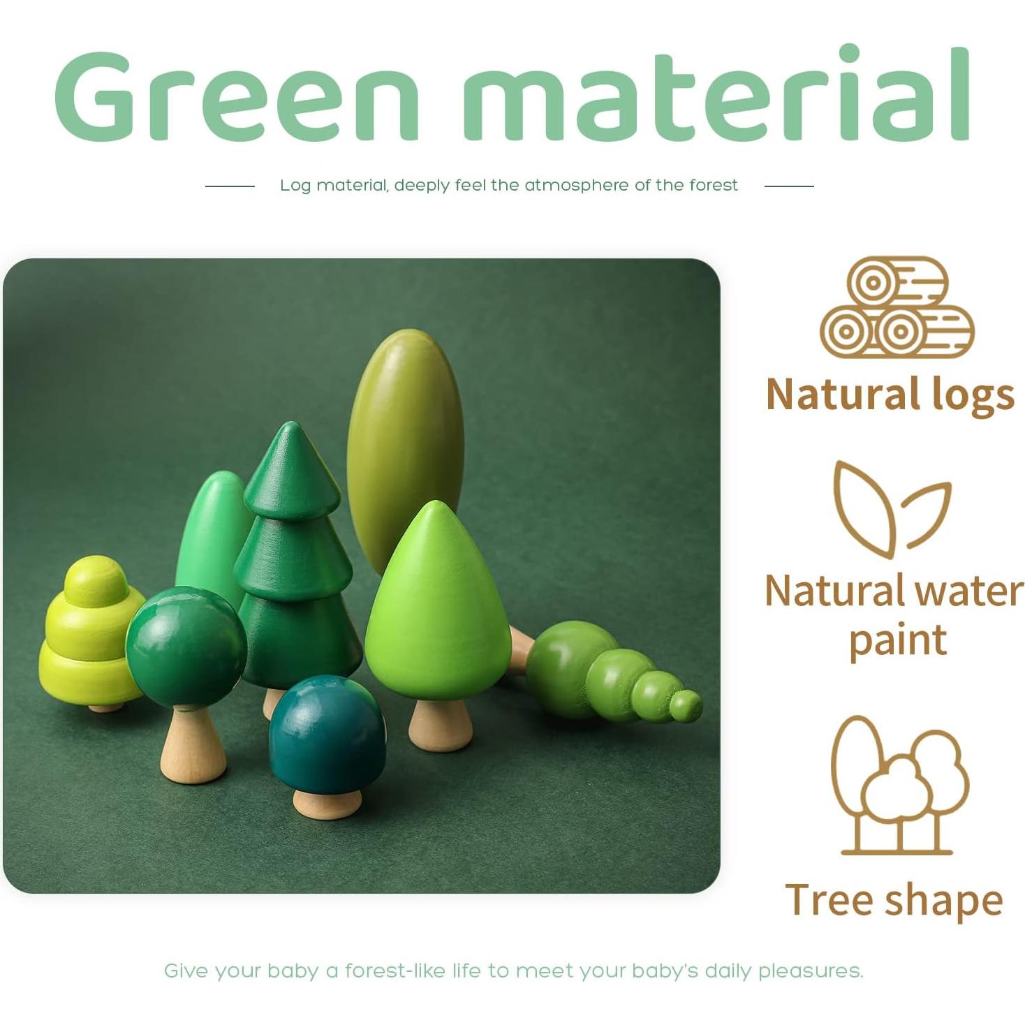 Juguetes de Árboles de Madera Youuys - 8 Piezas Miniatura Montessori