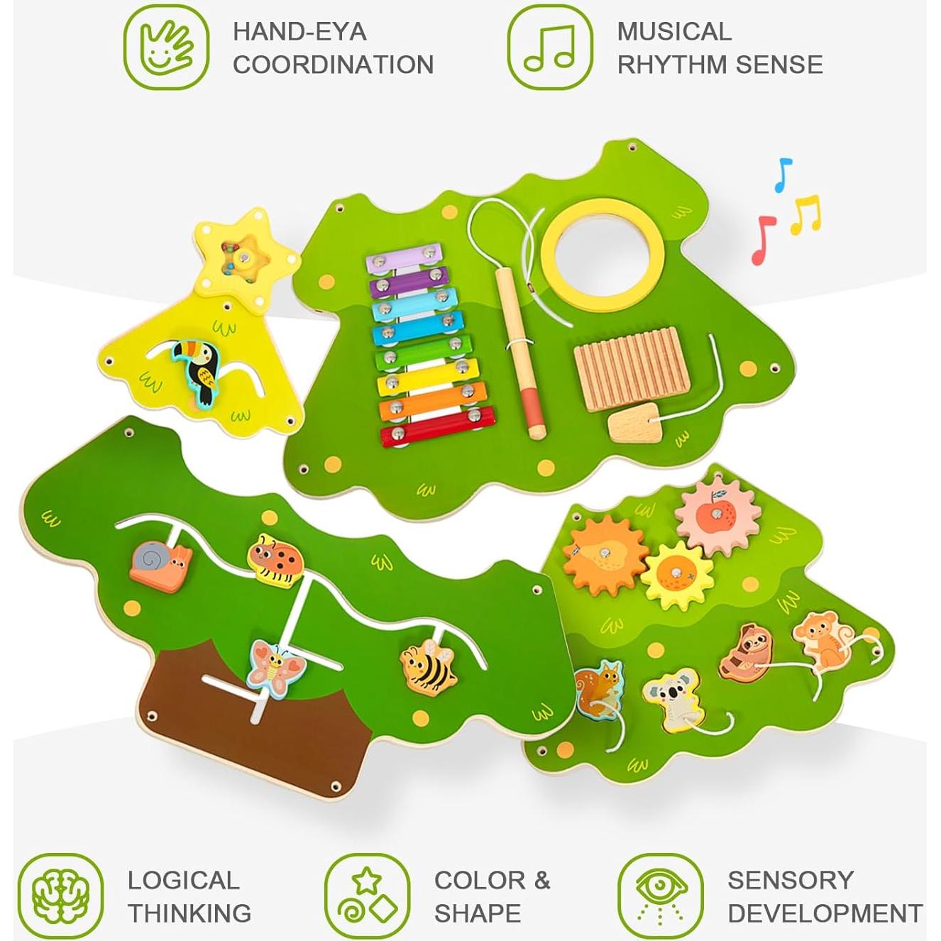 Panel Sensorial de Pared OOOK Tree Montessori 4 Actividades