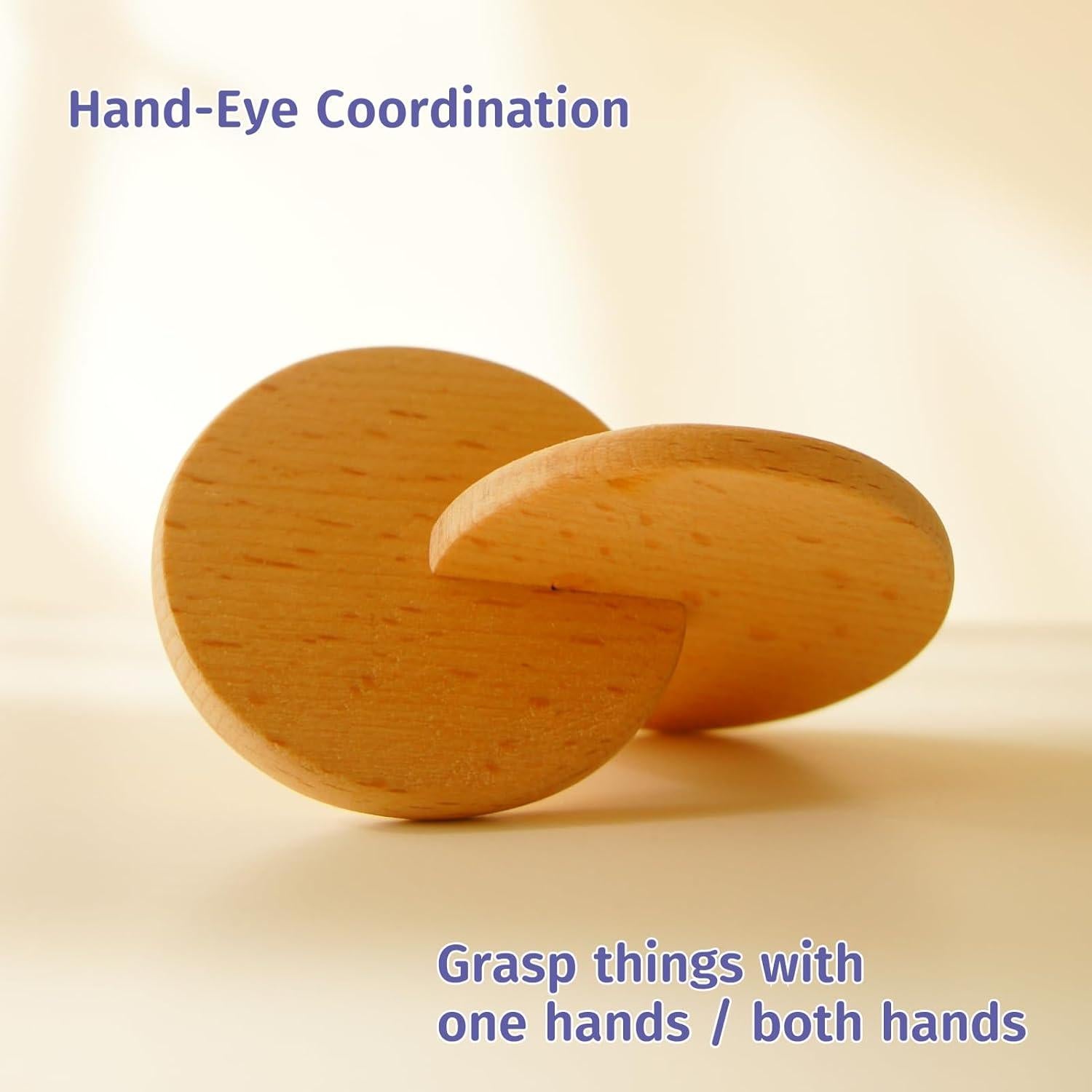 Discos Interconectados Montessori de Madera para Bebé 3-12 meses