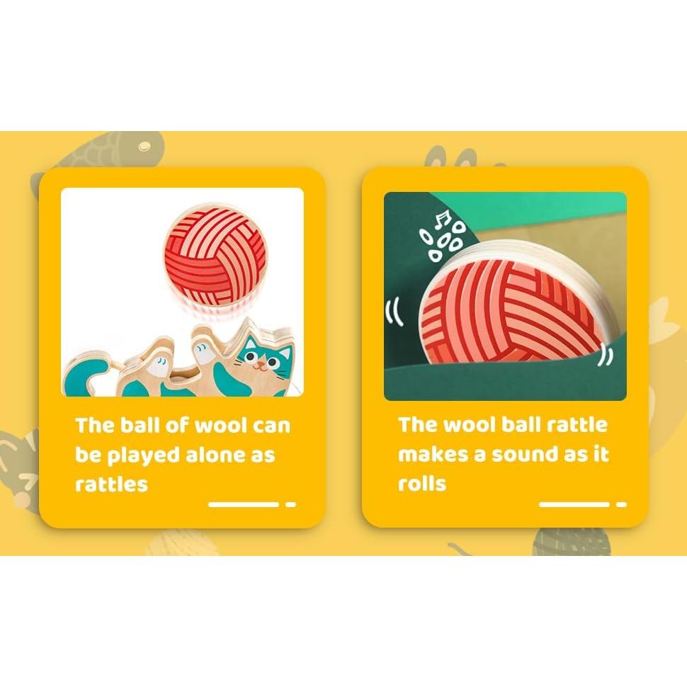 Hape Juguete Tirar y Rodar Gatito de Madera para Niños