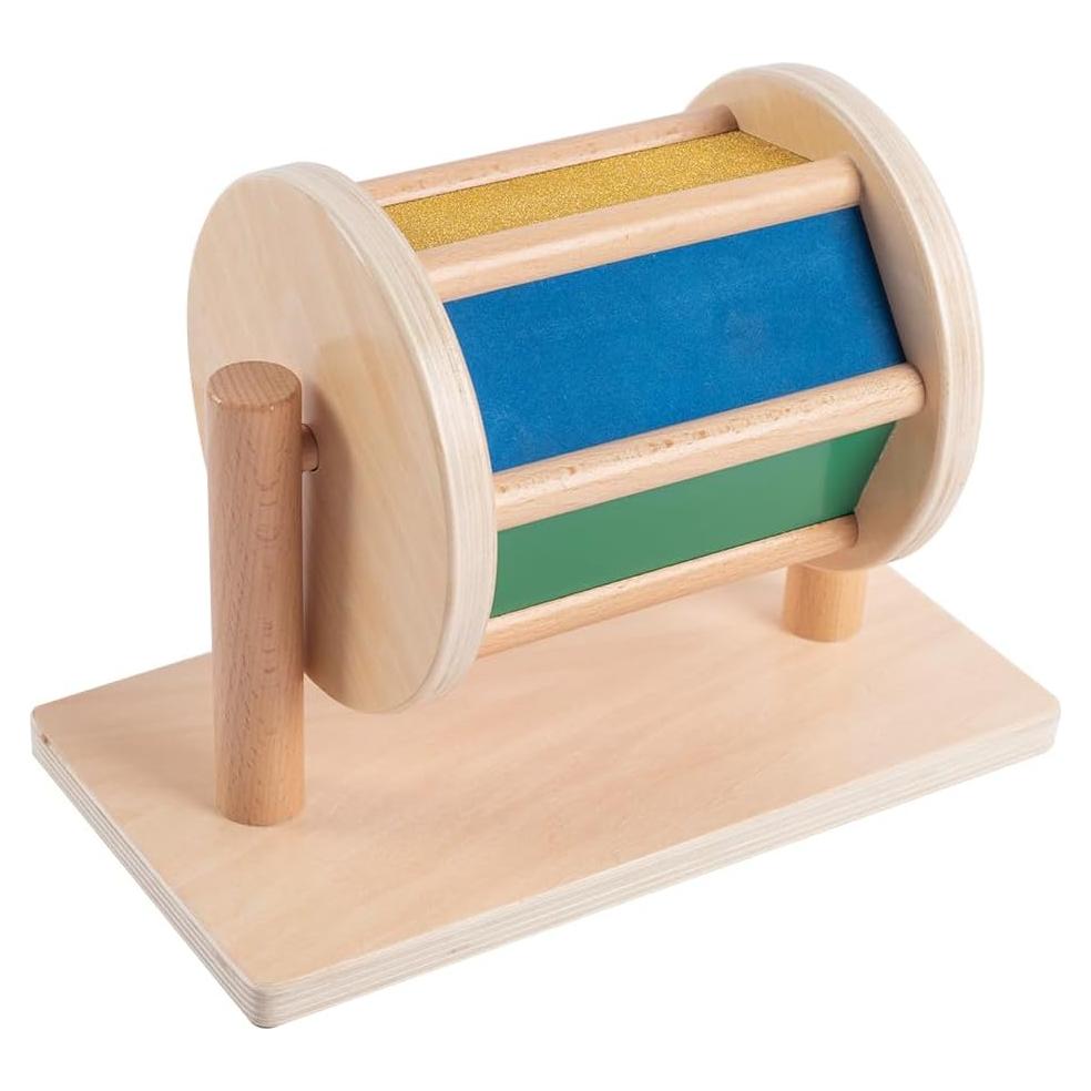 Tambor Giratorio Montessori de Madera para Bebés 6-12 Meses