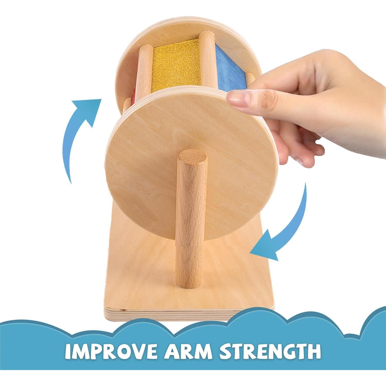 Tambor Giratorio Montessori de Madera para Bebés 6-12 Meses