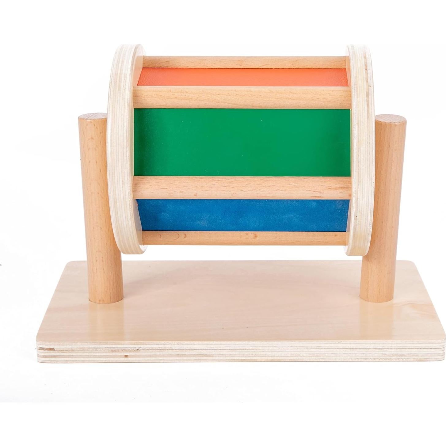 Tambor Giratorio Montessori de Madera para Bebés 6-12 Meses