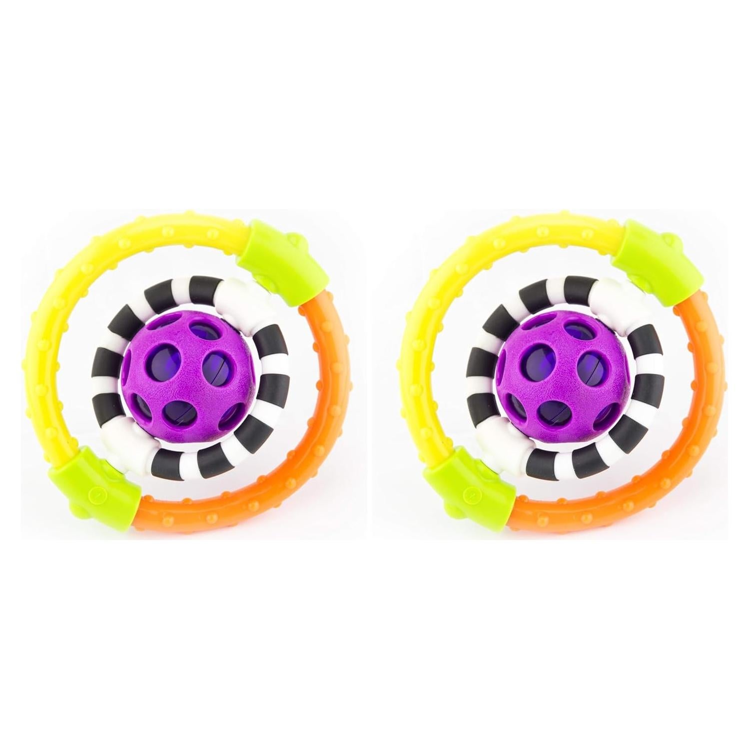 Anillo de Sonajero Flex Sassy Spin and Chew - 2 Unidades