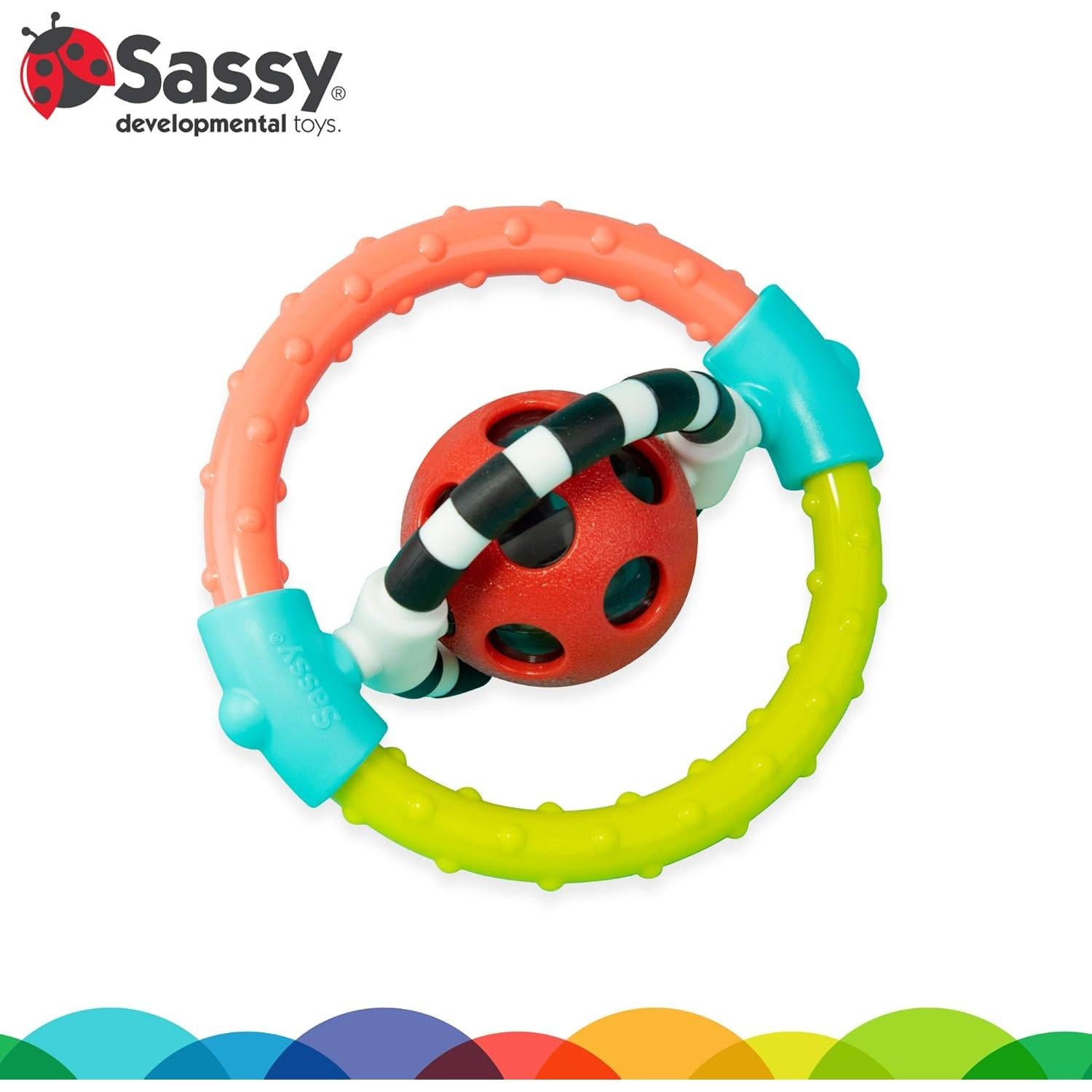 Anillo de Sonajero Flex Sassy Spin and Chew - 2 Unidades