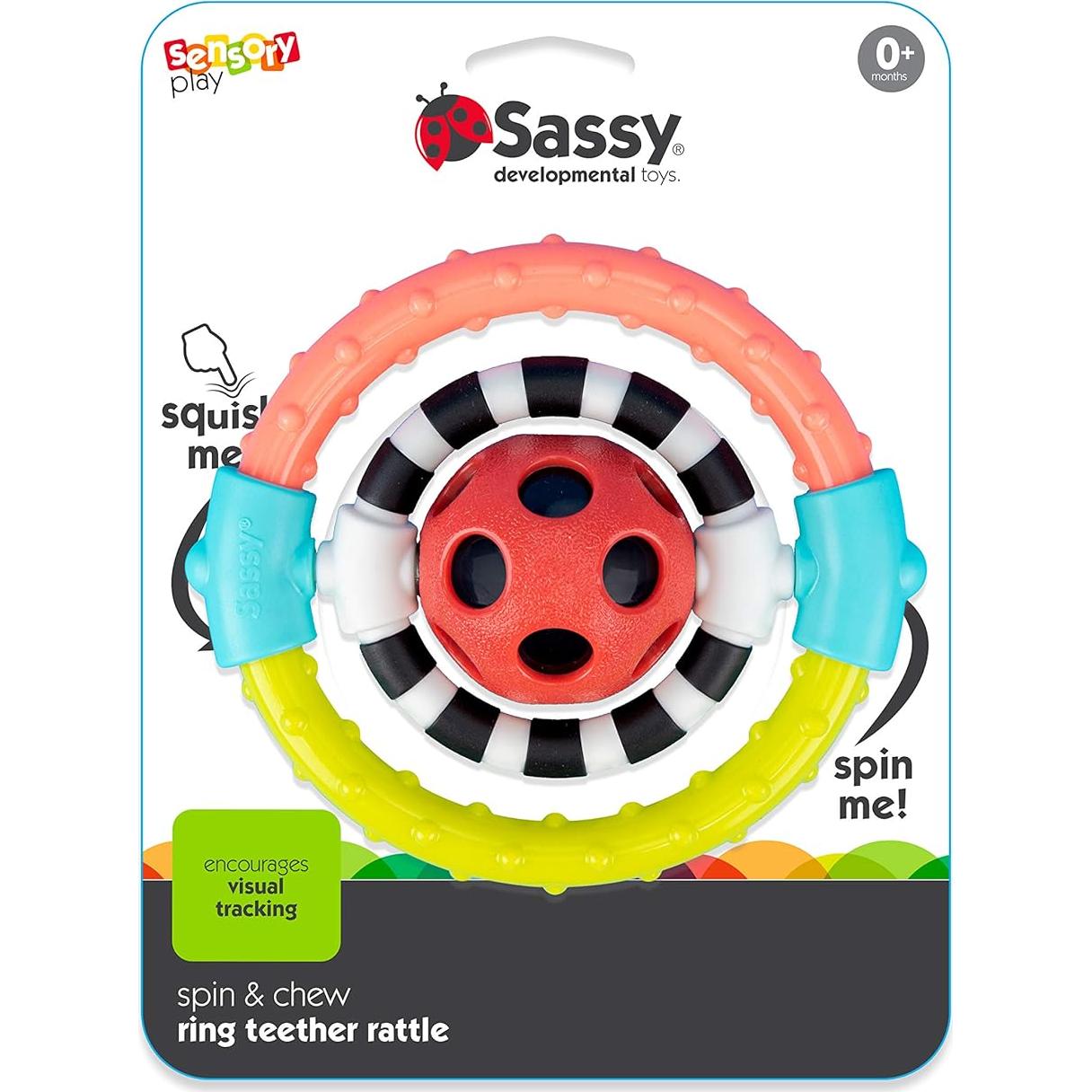 Anillo de Sonajero Flex Sassy Spin and Chew - 2 Unidades