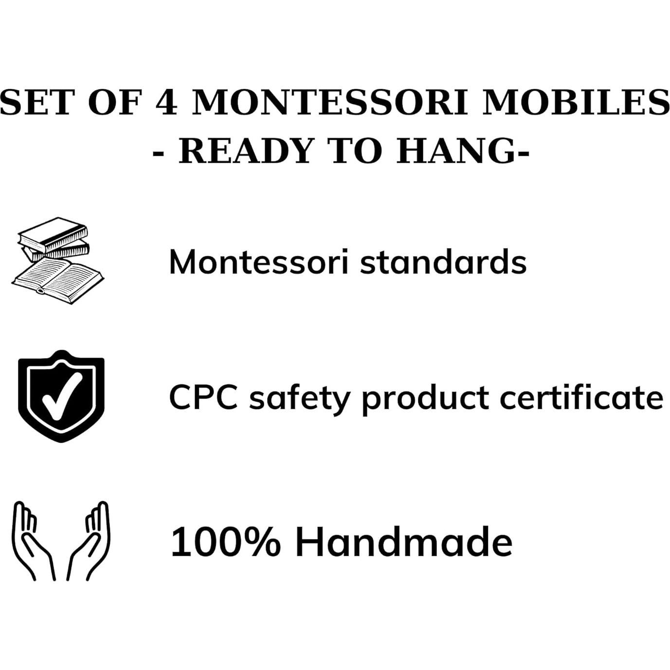 Móvil Montessori 4 en 1 - Munari, Gobbi, Octaedro y Bailarines