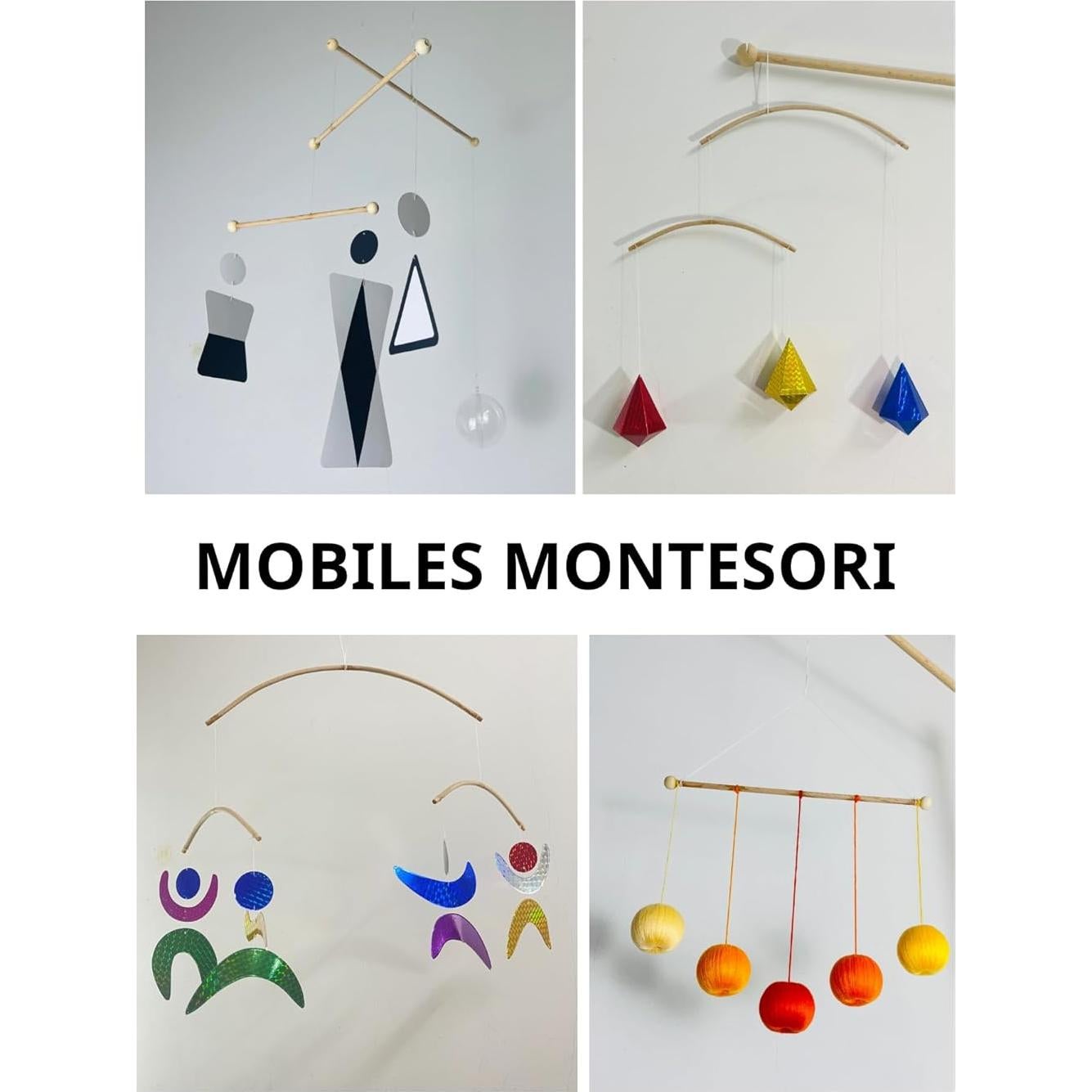 Móvil Montessori 4 en 1 - Munari, Gobbi, Octaedro y Bailarines