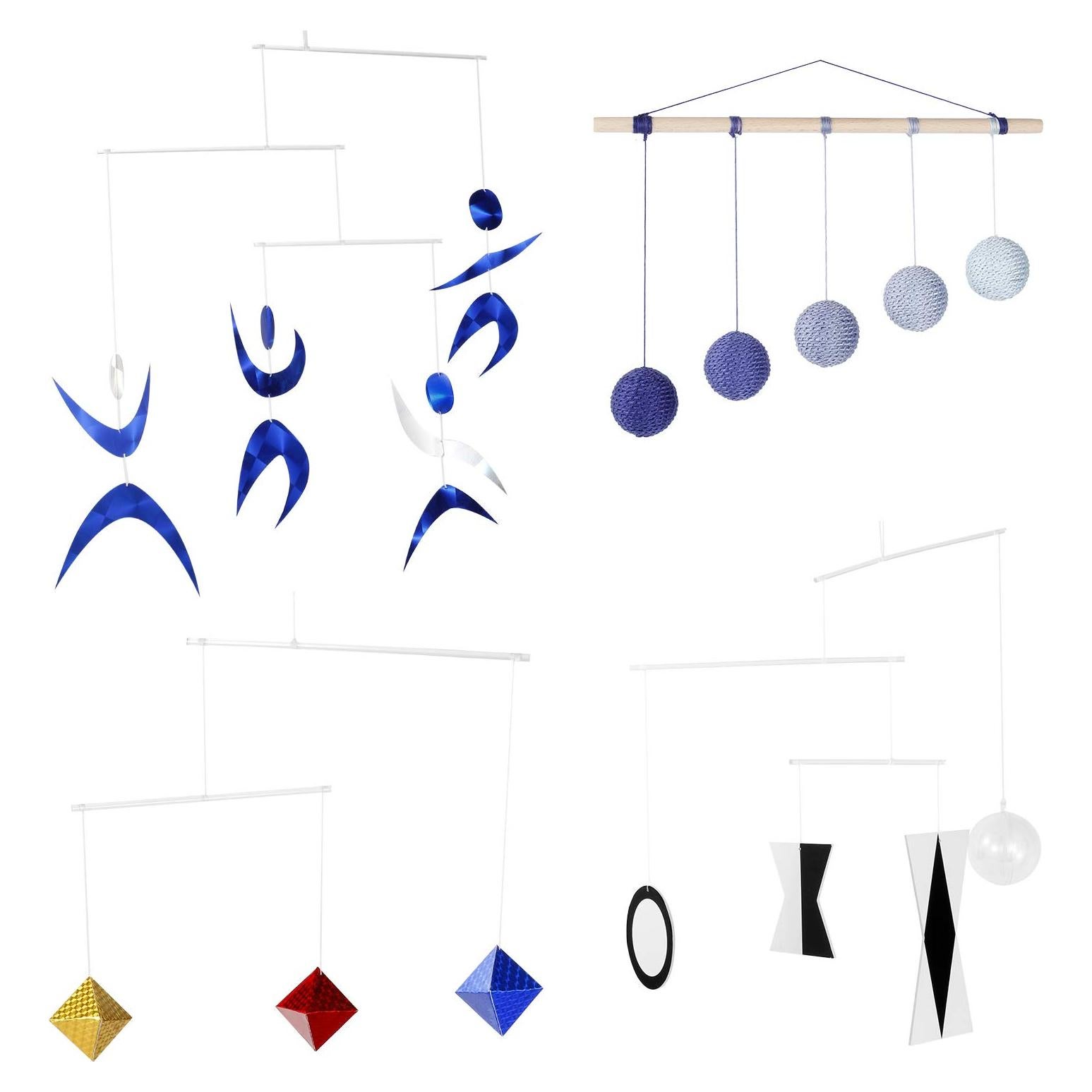 Juego de Móviles Montessori 4 Piezas - Munari, Gobbi, Octaedro, Dancer