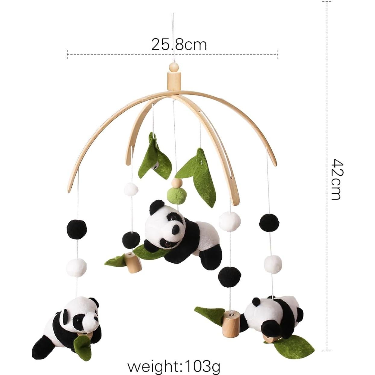 Móvil de Cuna Ikubigu Panda Musical 25.8x25.8x42 cm
