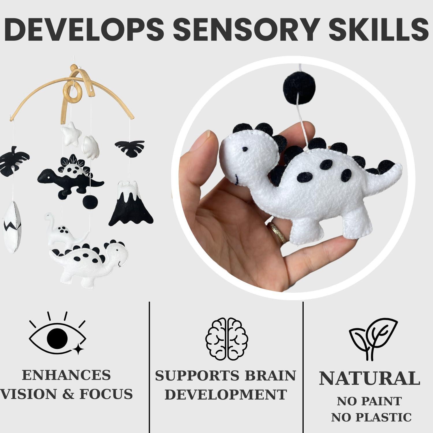 Móvil Montessori para Bebés VN3BTOY - Hecho a Mano en Fieltro y Madera