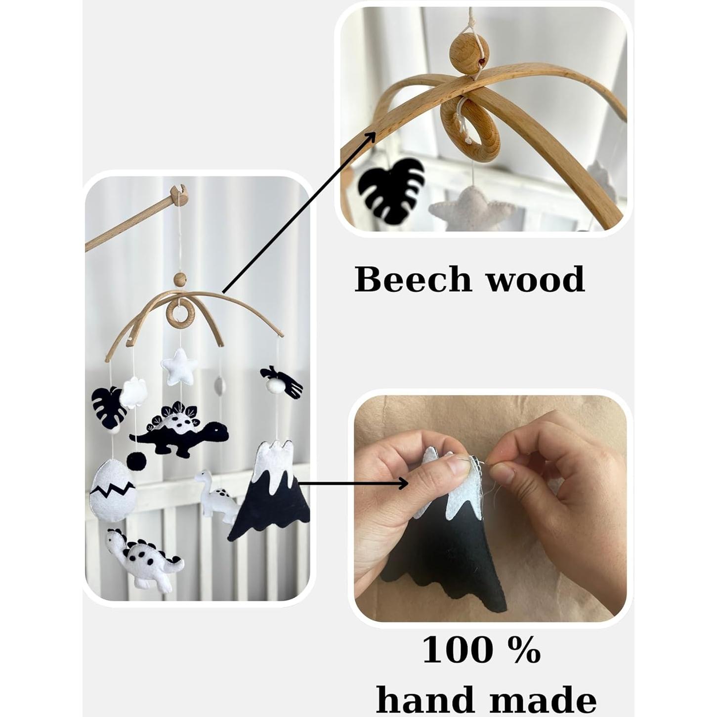 Móvil Montessori para Bebés VN3BTOY - Hecho a Mano en Fieltro y Madera