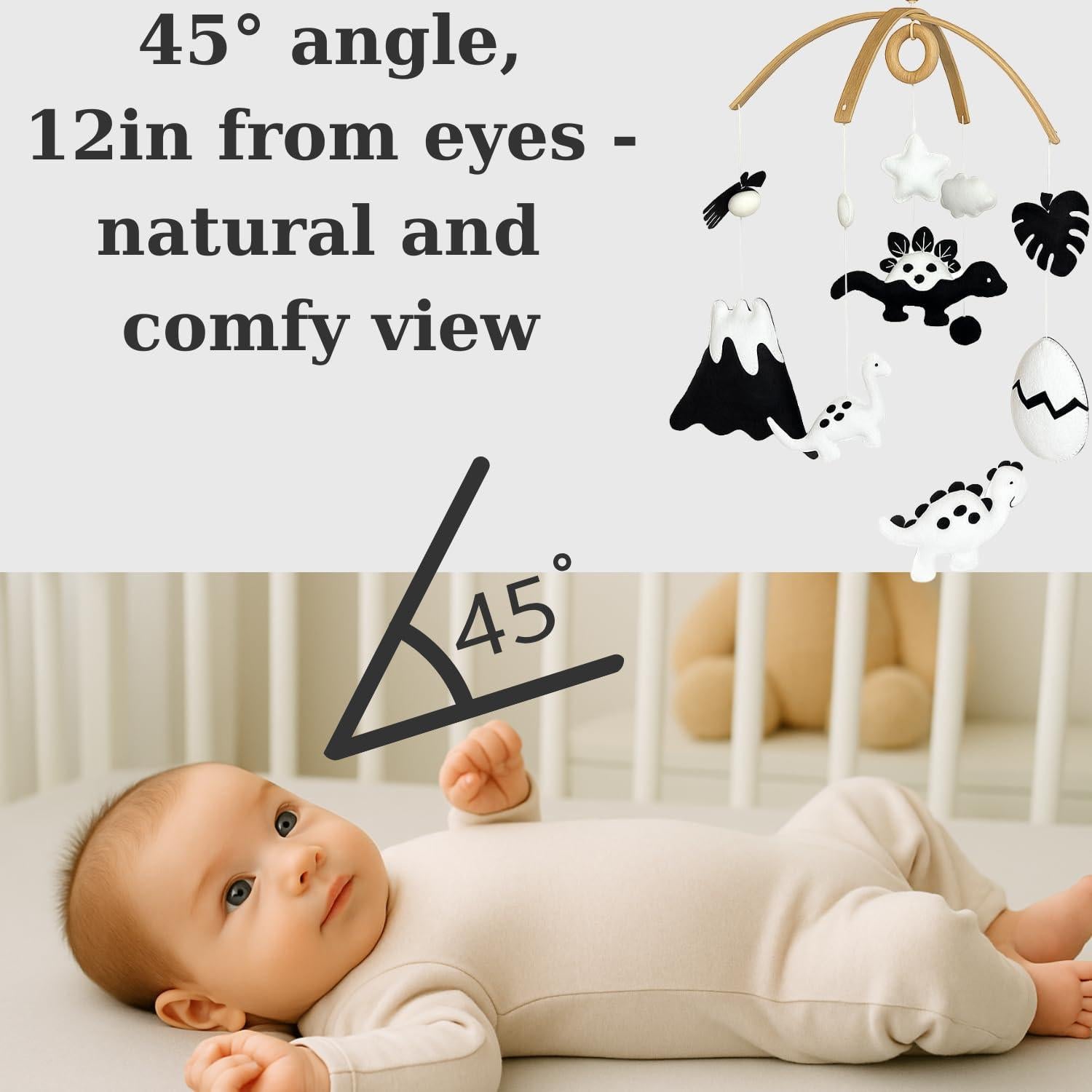 Móvil Montessori para Bebés VN3BTOY - Hecho a Mano en Fieltro y Madera