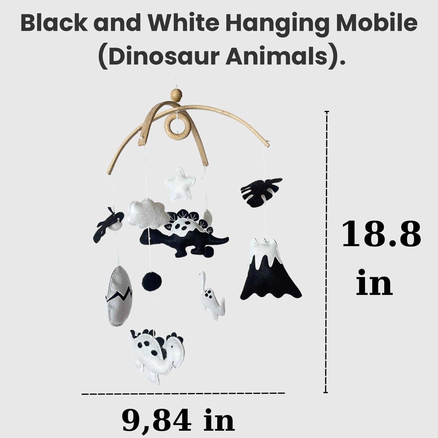 Móvil Montessori para Bebés VN3BTOY - Hecho a Mano en Fieltro y Madera