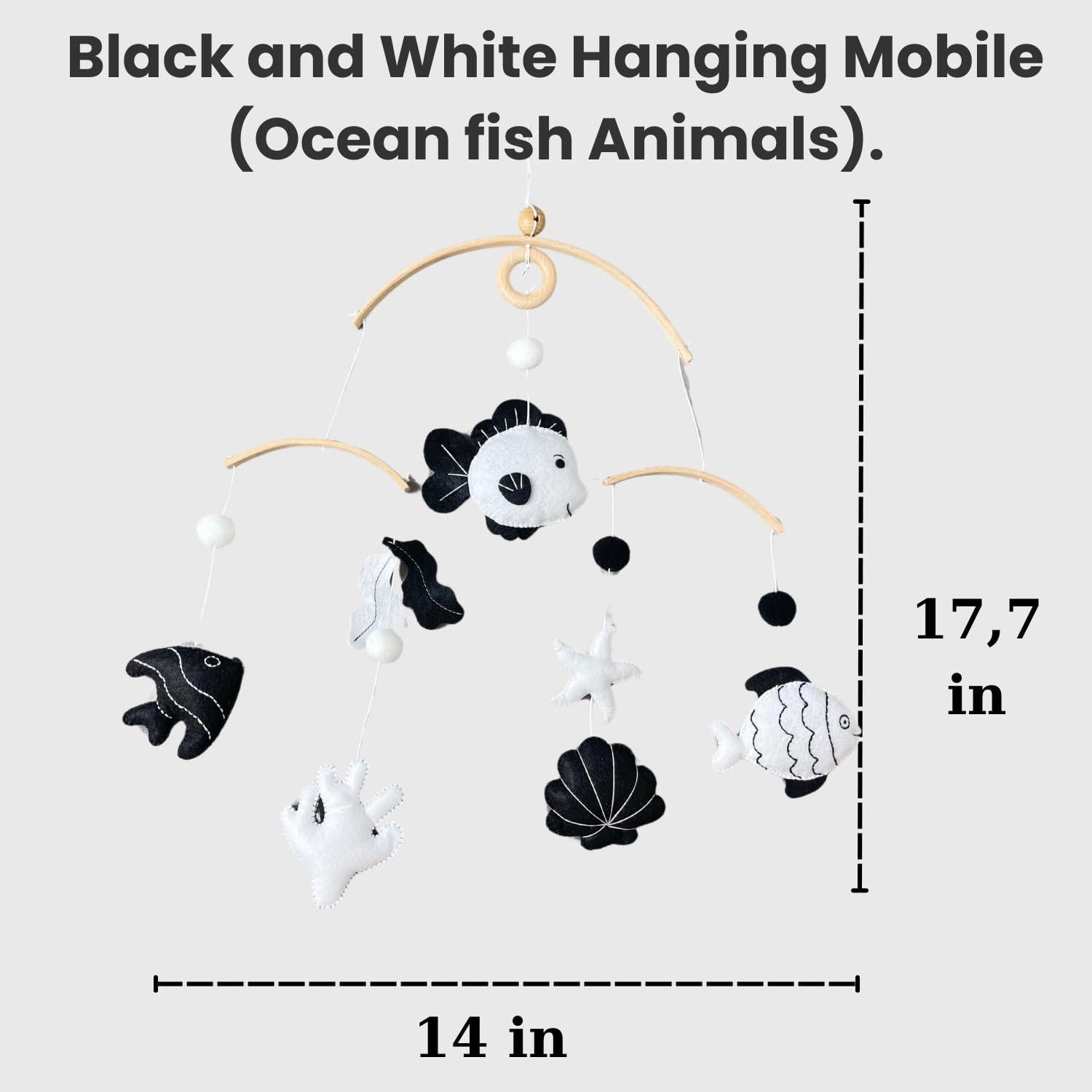 Móvil Montessori para Bebés VN3BTOY - Hecho a Mano en Fieltro y Madera