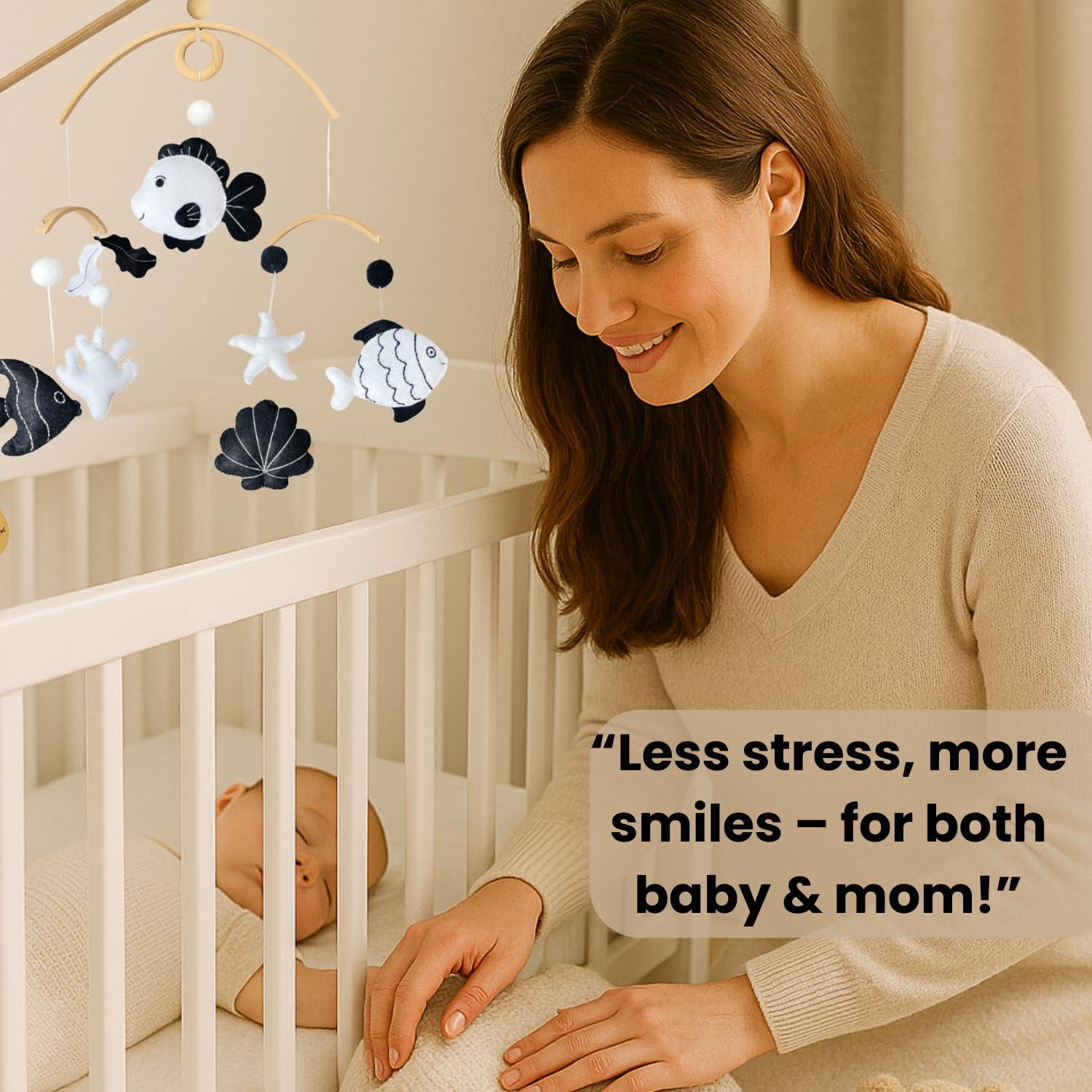 Móvil Montessori para Bebés VN3BTOY - Hecho a Mano en Fieltro y Madera