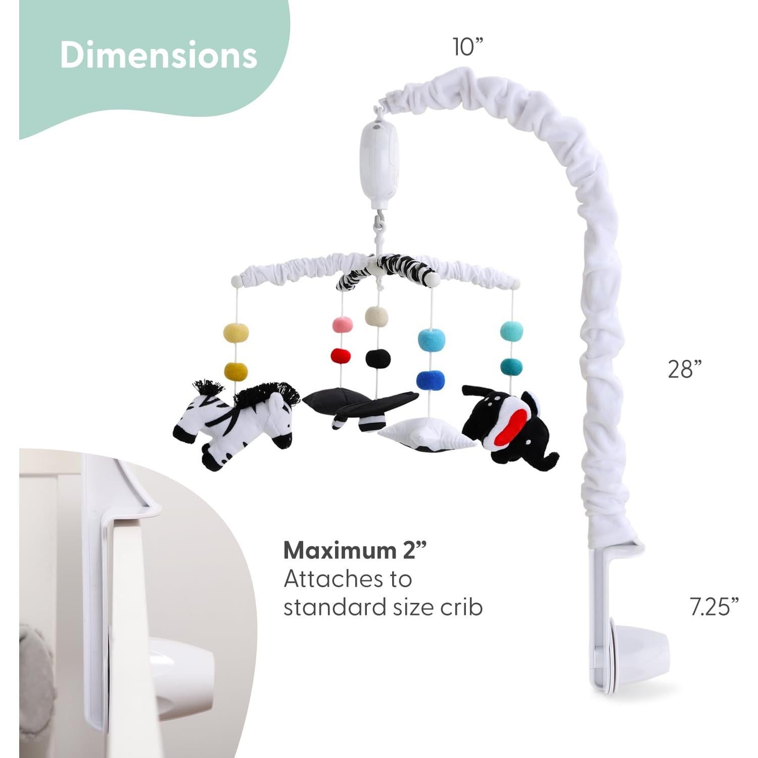 Móvil musical para cuna The Peanutshell, alto contraste