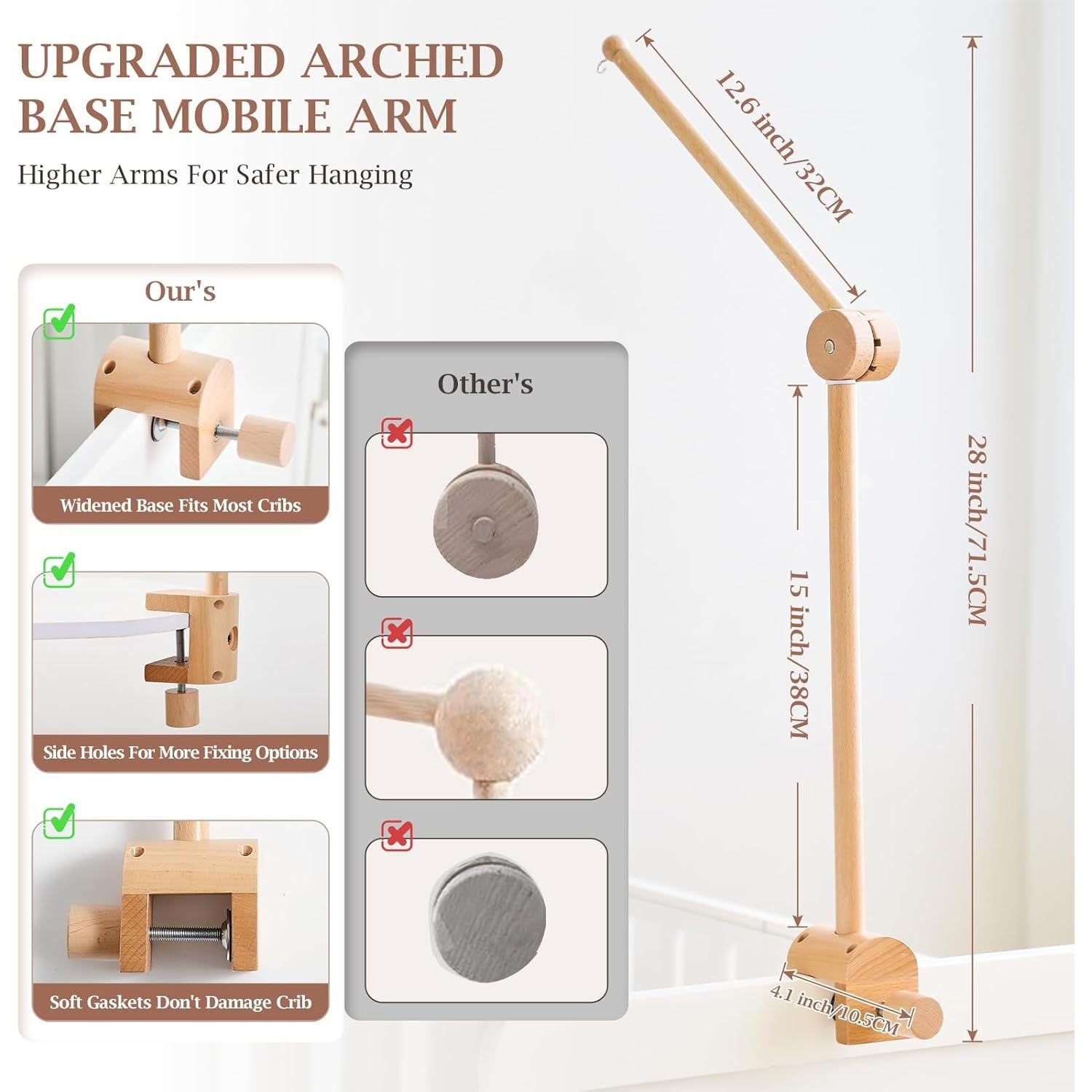 Brazo de Móvil para Cuna Hagámoslo - Madera Ajustable 71cm