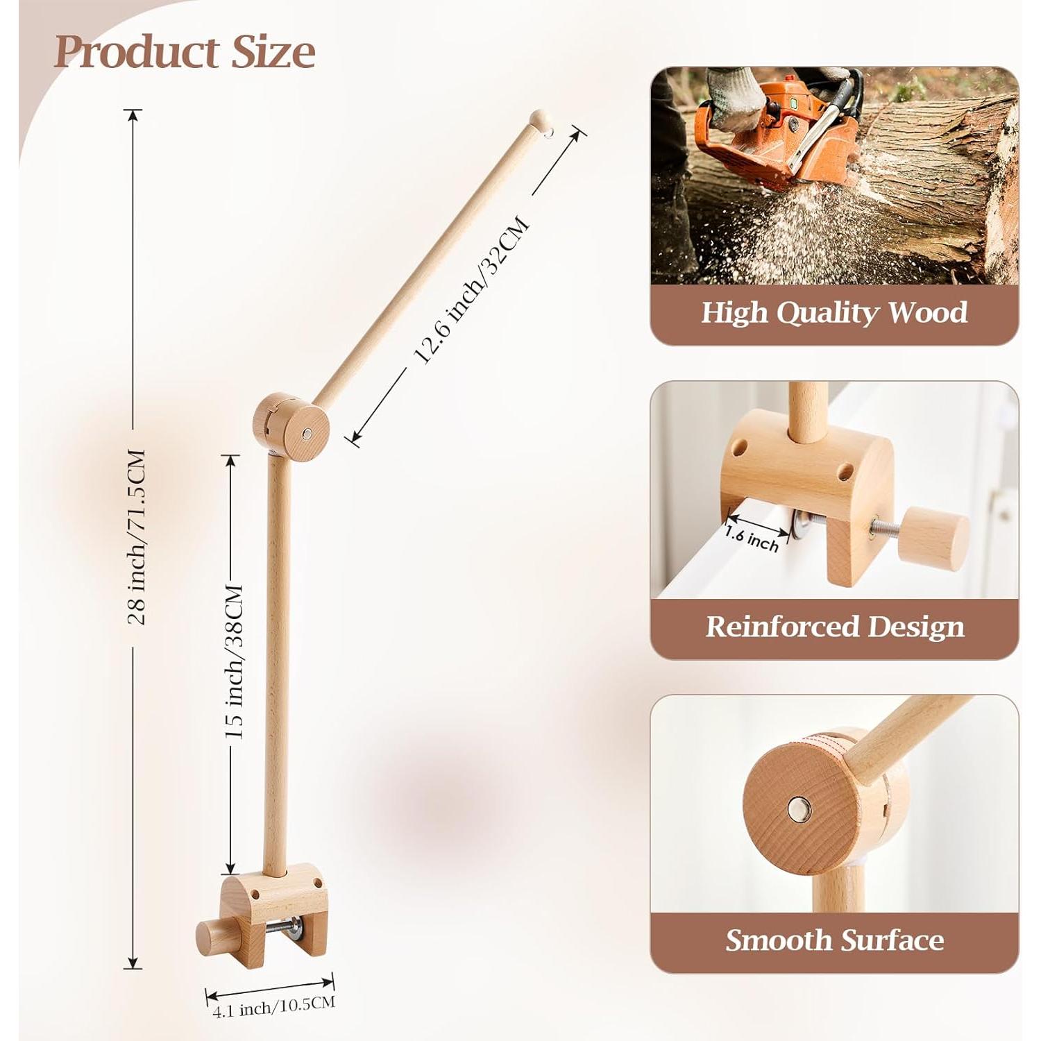 Brazo de Móvil para Cuna Hagámoslo - Madera Ajustable 71cm