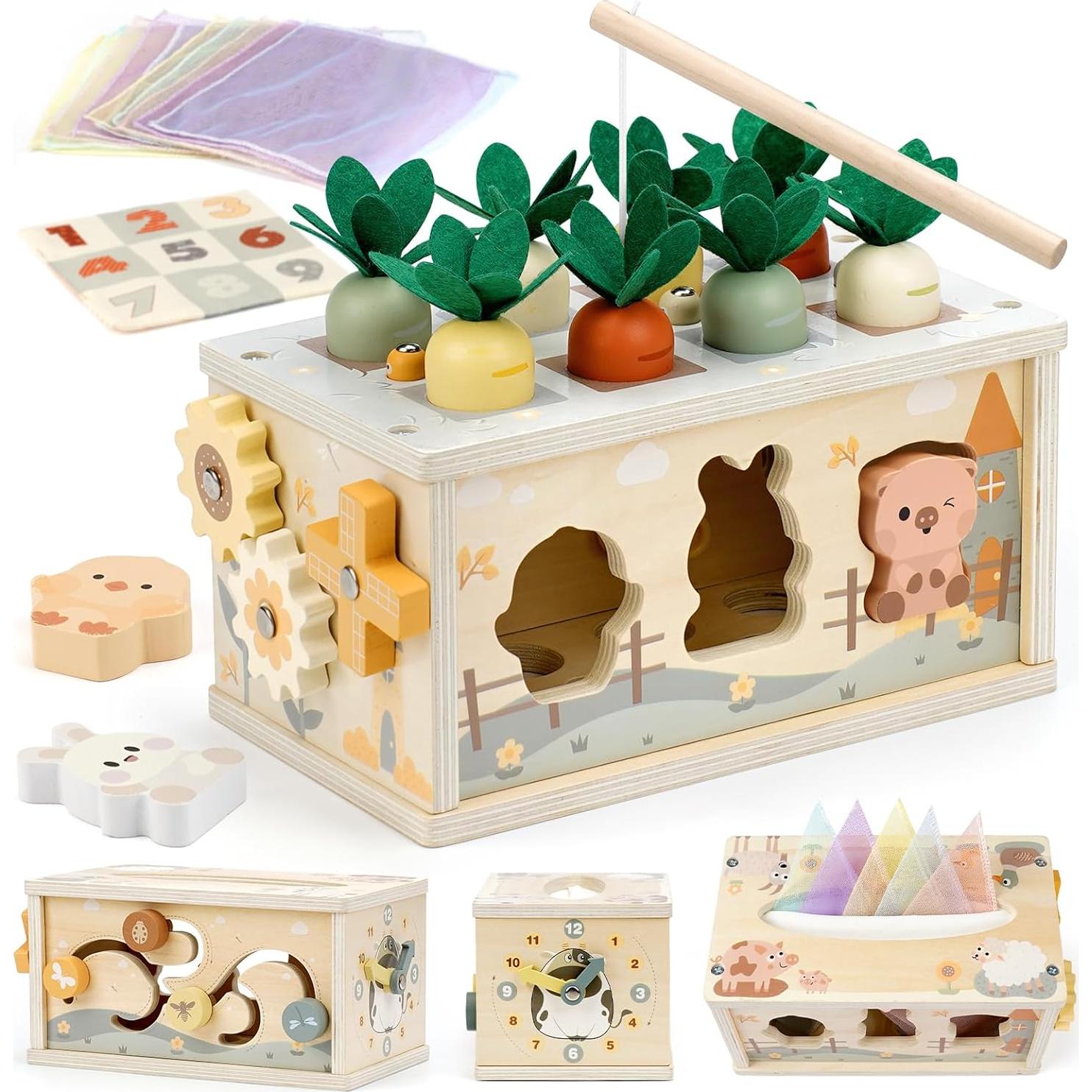 Juego Montessori de Madera Joyreal 8 en 1 para Niños 1-3 Años