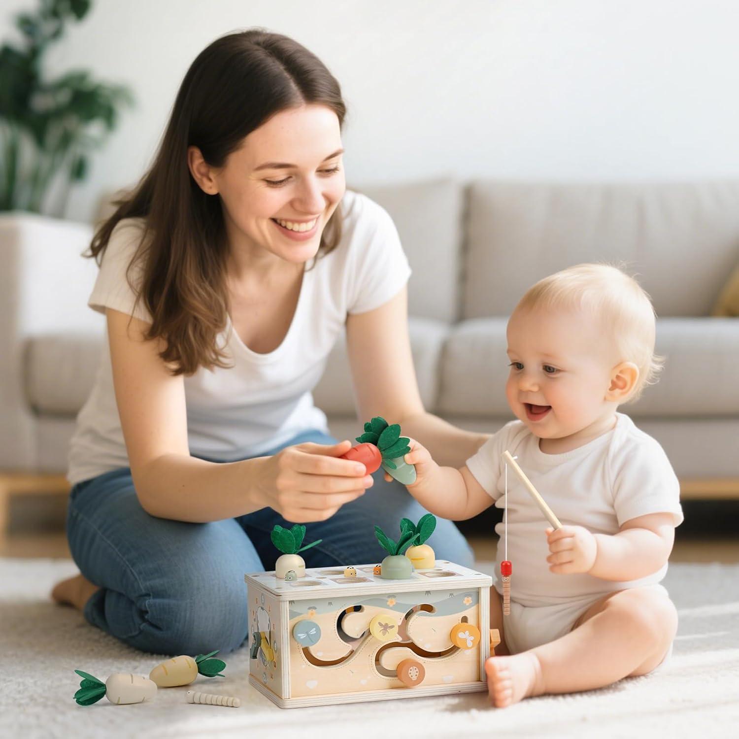 Juego Montessori de Madera Joyreal 8 en 1 para Niños 1-3 Años
