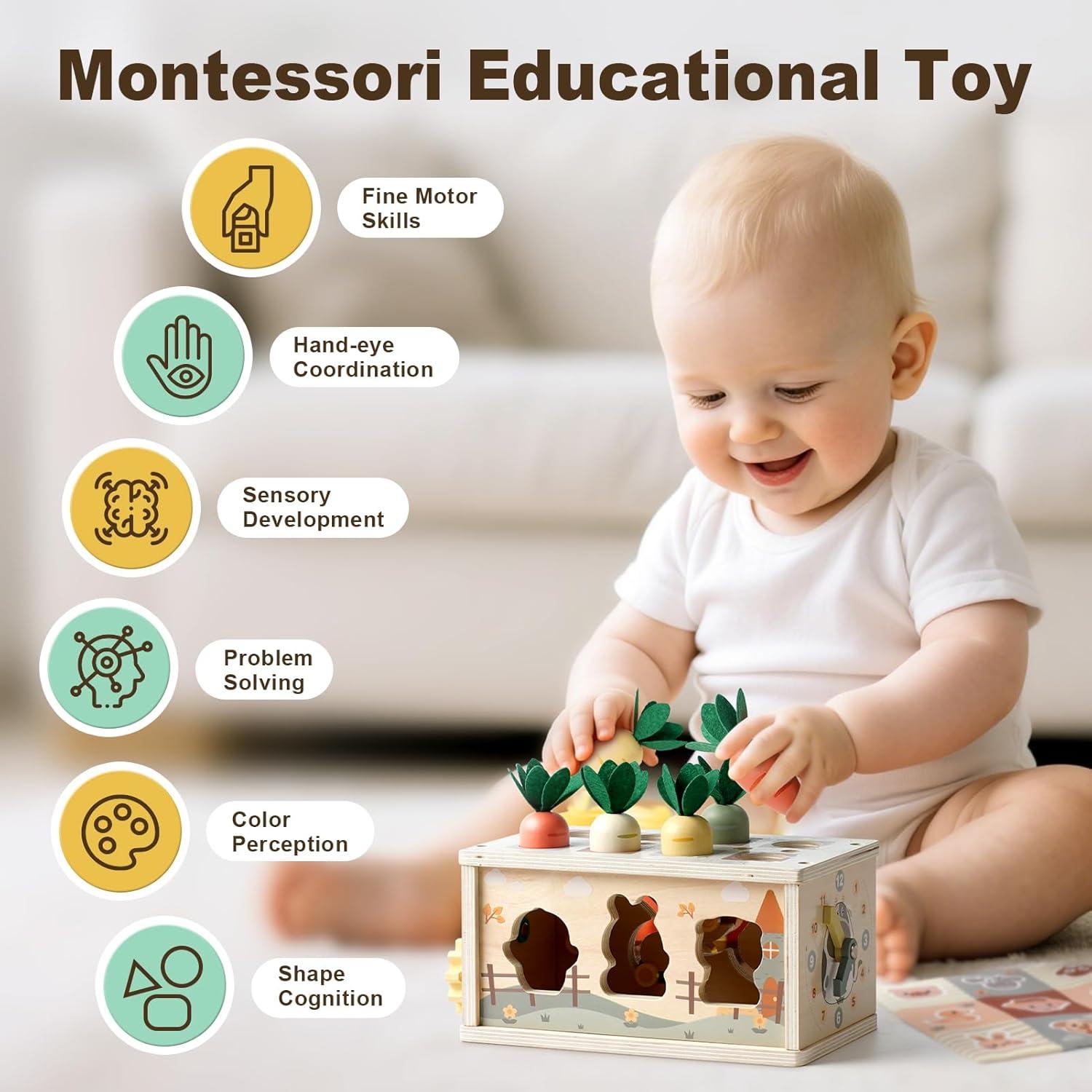 Juego Montessori de Madera Joyreal 8 en 1 para Niños 1-3 Años