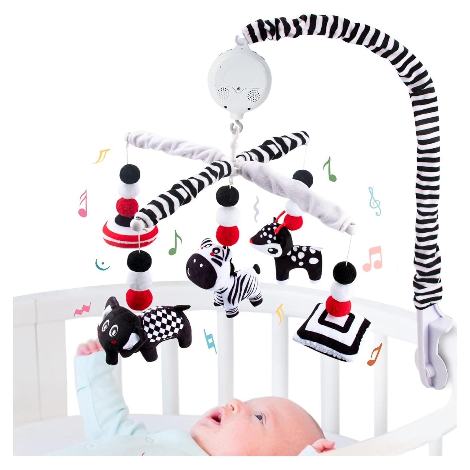 Móvil de Cuna para Bebés teytoy - Alto Contraste Blanco y Negro
