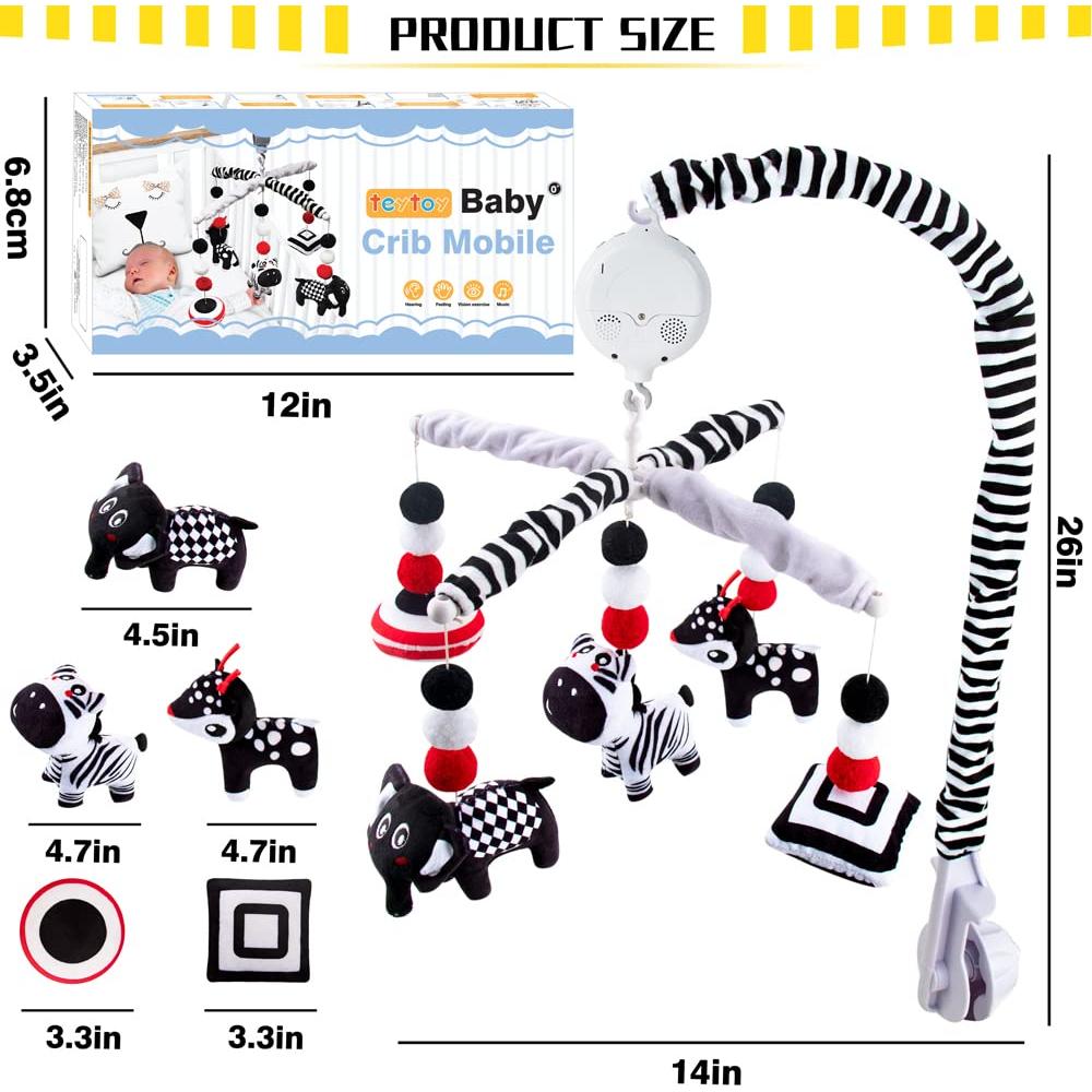 Móvil de Cuna para Bebés teytoy - Alto Contraste Blanco y Negro