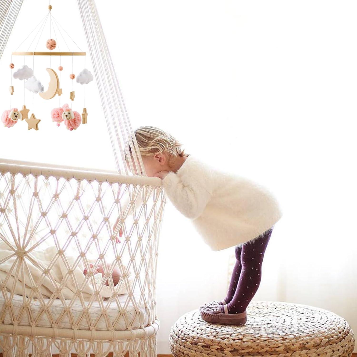 Móvil para bebé Ikubigu Rosa - Cuna Montessori Decorativo