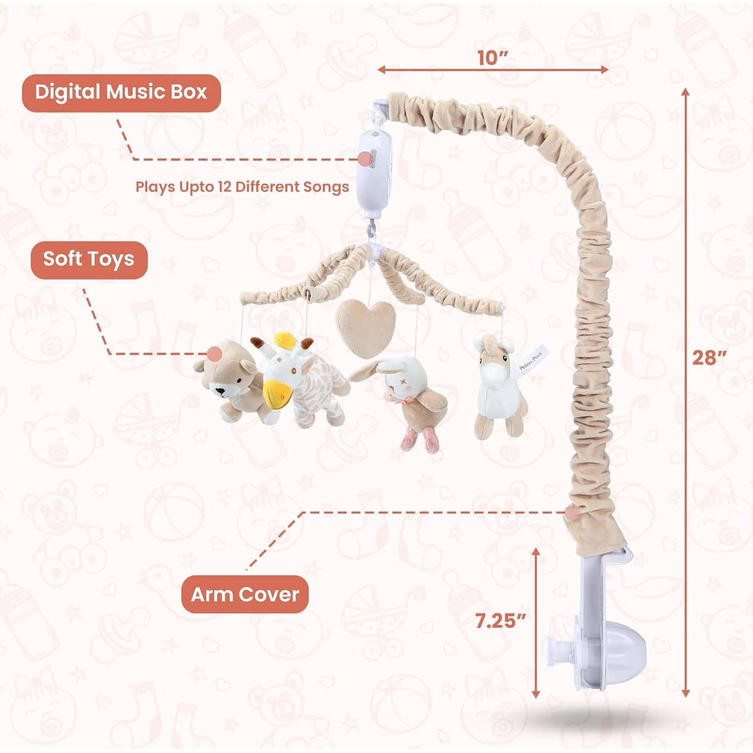 Móvil Musical para Cuna VIPUS WP-A05 con 12 Canciones