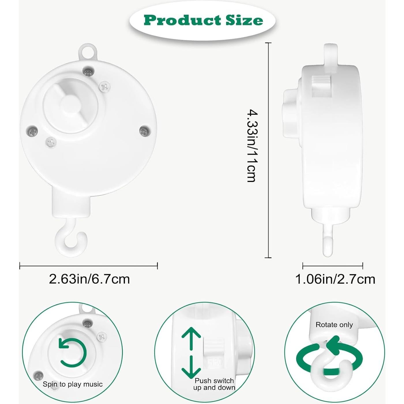 Soporte de Brazo para Móvil de Cuna de Bebé LIUDHPSP 58.4 cm
