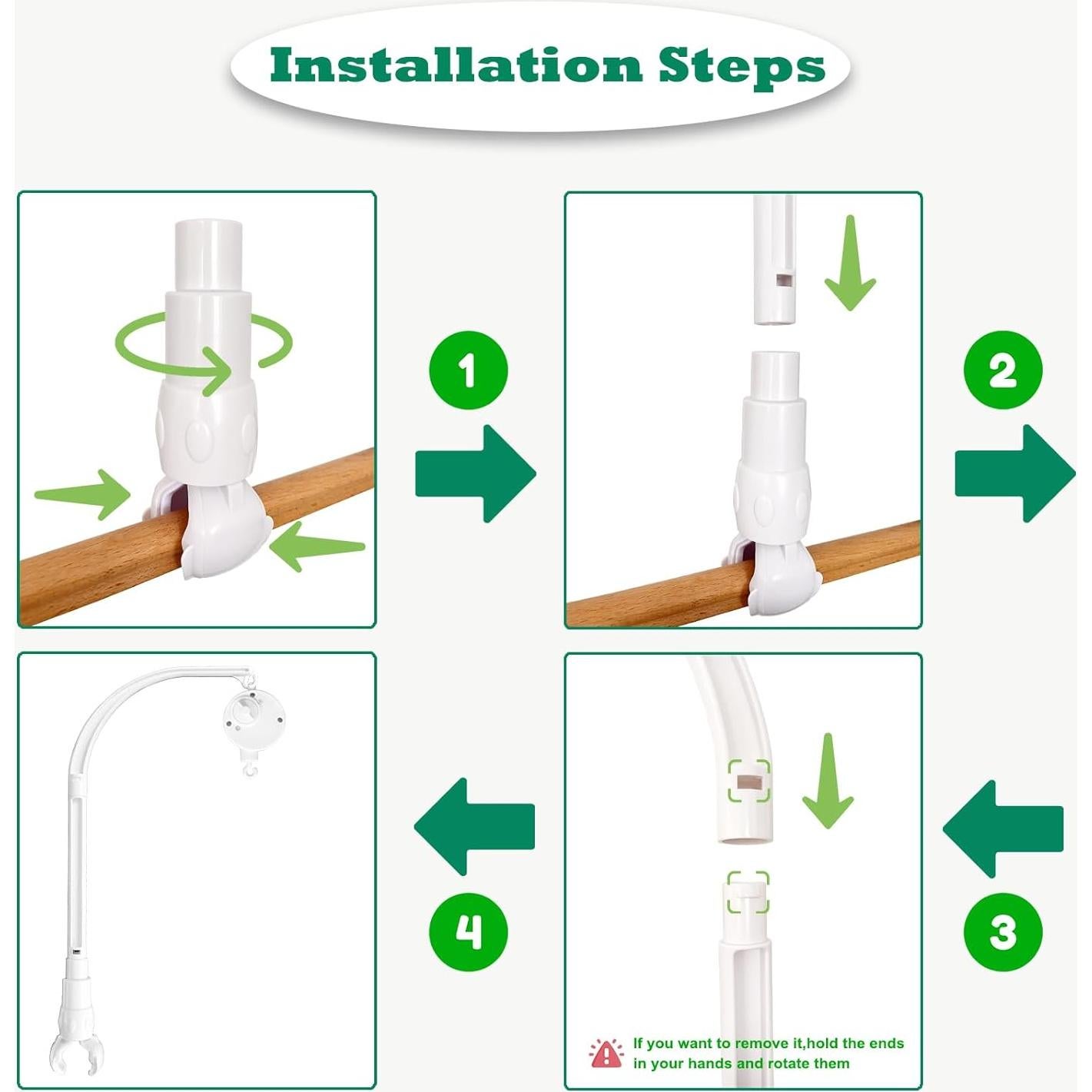 Soporte de Brazo para Móvil de Cuna de Bebé LIUDHPSP 58.4 cm