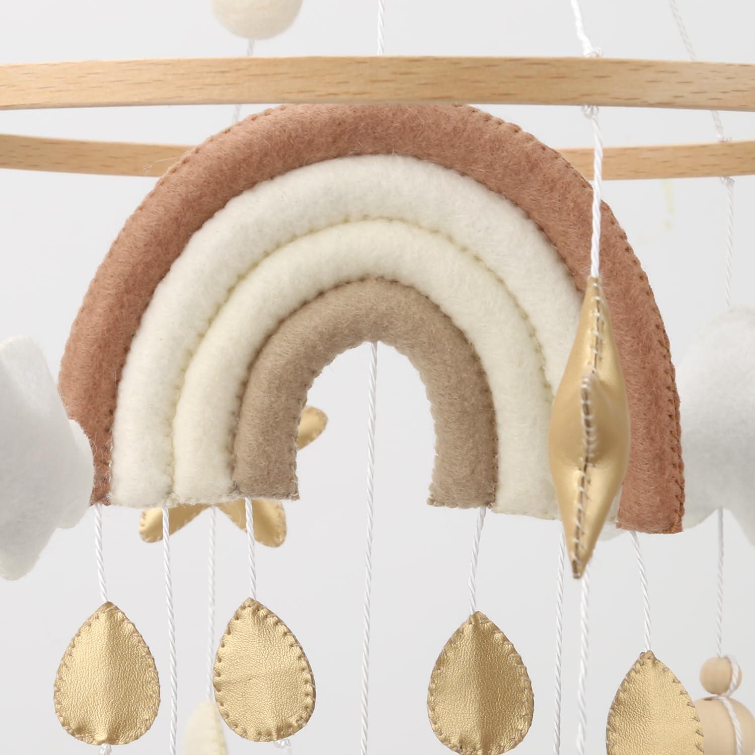 Móvil de Cuna Arcoíris Flora & Ivy - Boho Neutro 30x30 cm