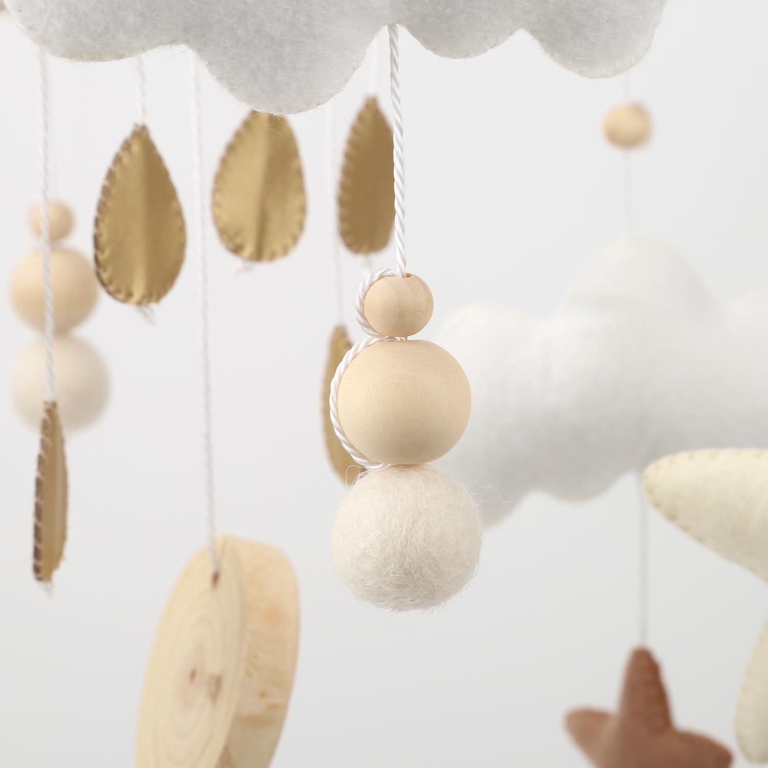 Móvil de Cuna Arcoíris Flora & Ivy - Boho Neutro 30x30 cm