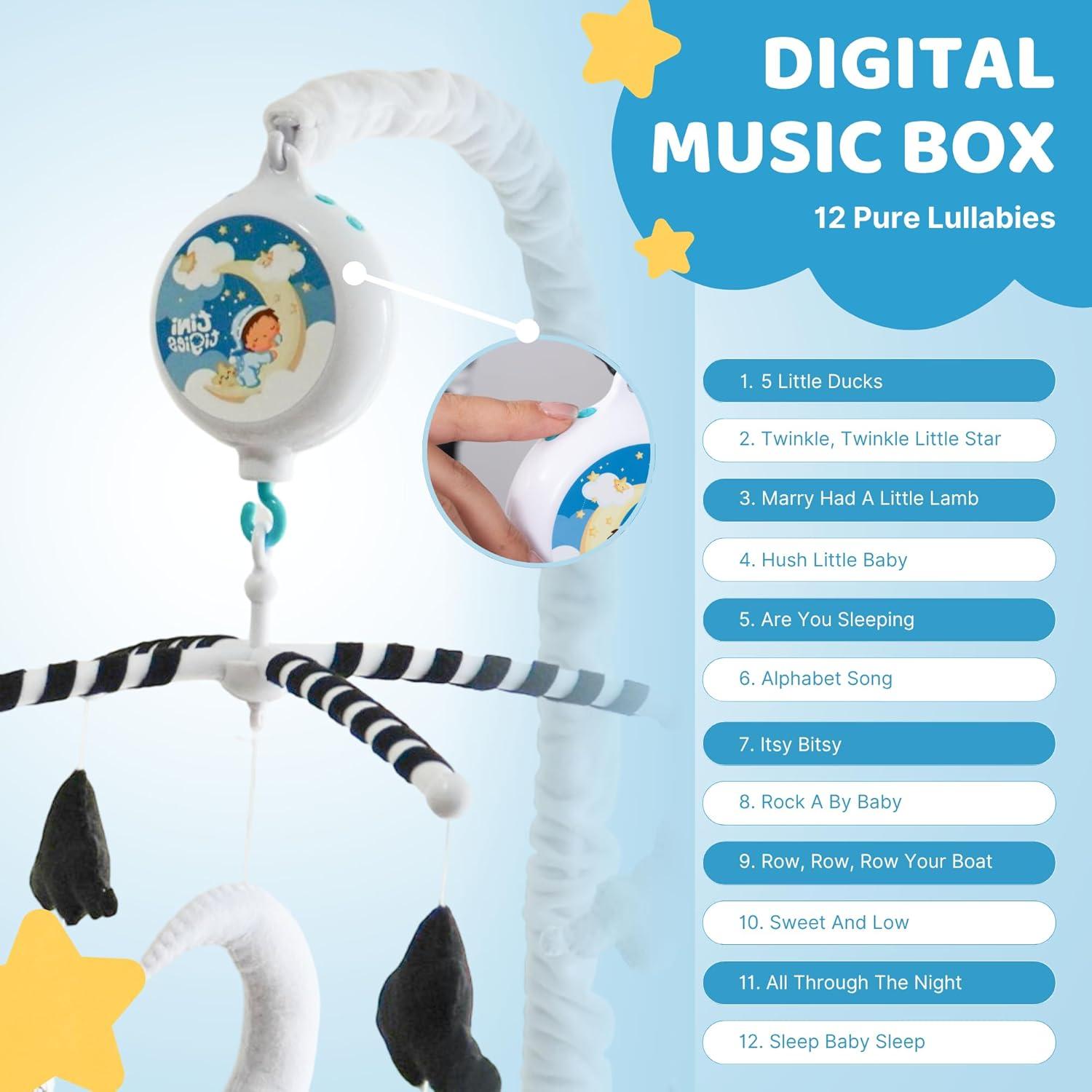 Móvil Montessori Tinitigies con Música y Estrellas - 12 Canciones