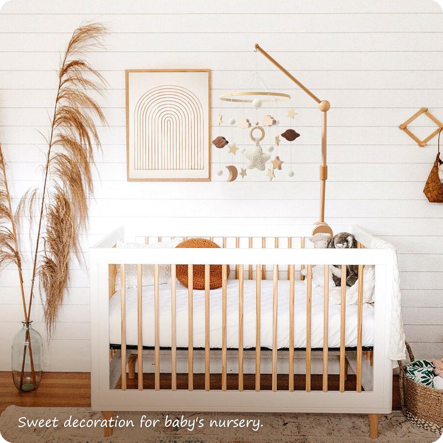 Móvil de Cuna Hecho a Mano NICEMER Estrellas y Nubes