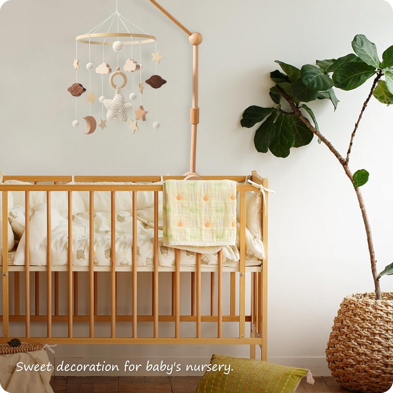 Móvil de Cuna Hecho a Mano NICEMER Estrellas y Nubes