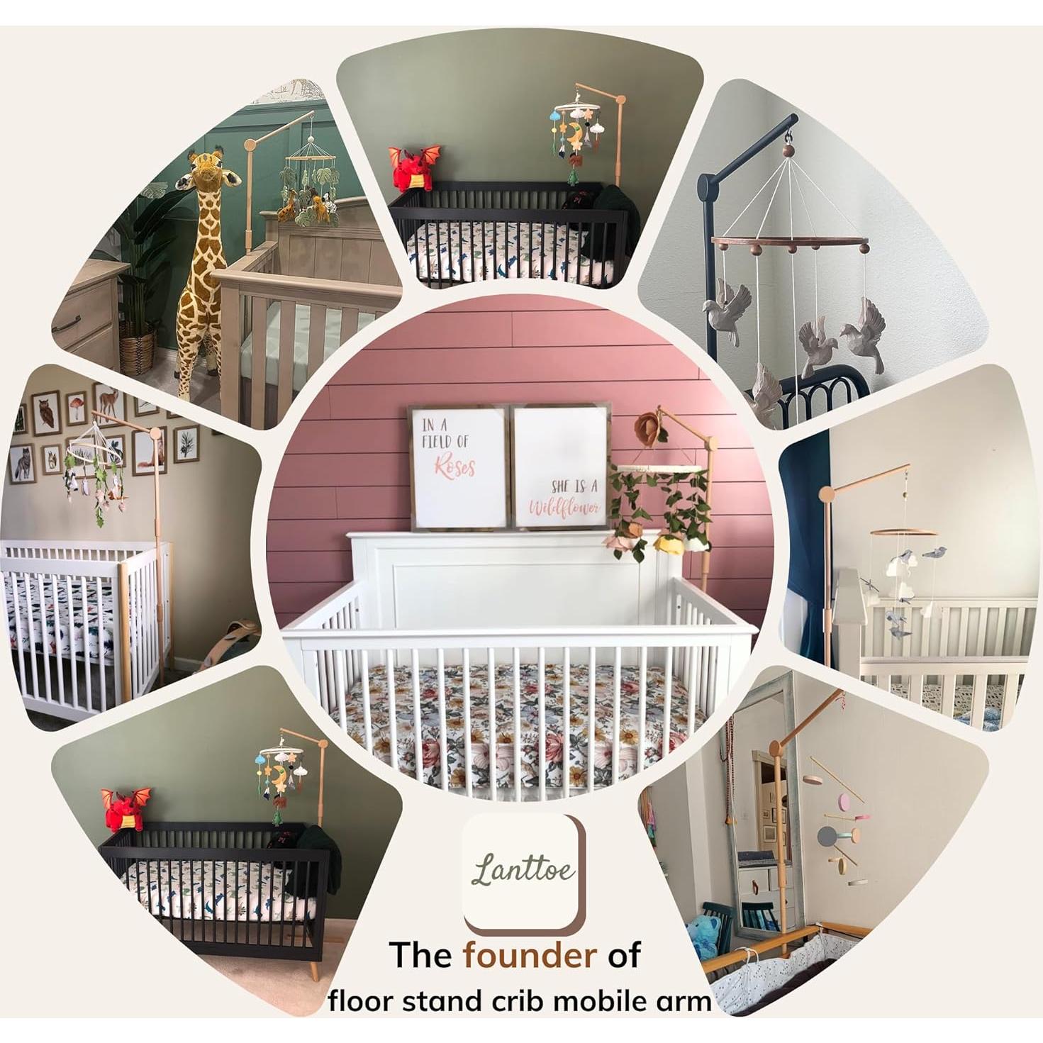 Brazo Móvil de Cuna de Pie Lanttoe - Madera de Haya 155 cm