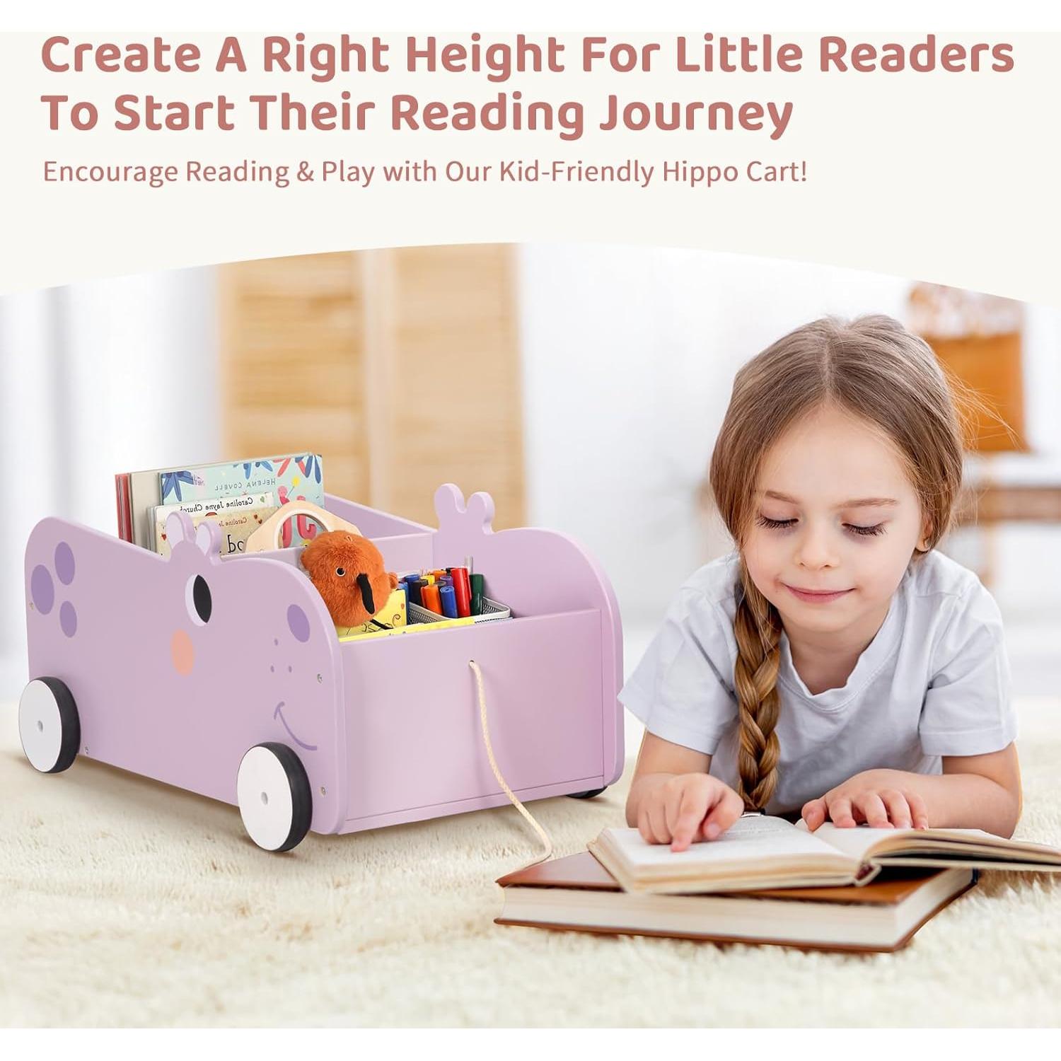 Estantería Montessori para Niños - Hipopótamo, 60x36.6 cm