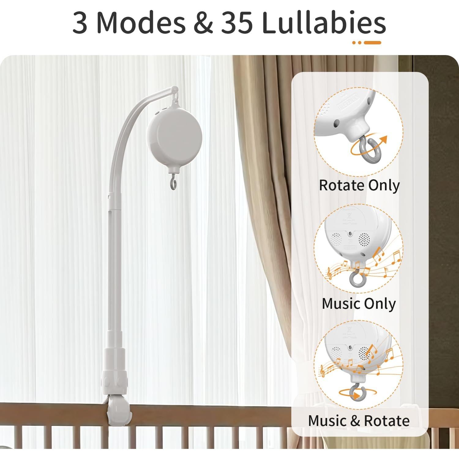 Caja de Música Móvil para Cuna FEISIKE AMB185 con 35 Canciones