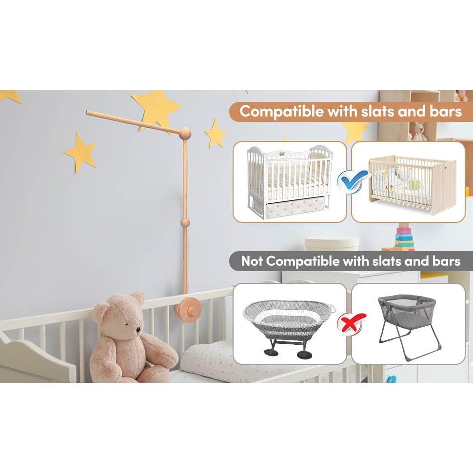 Brazo de Móvil de Madera YOUQIAN para Cuna - Soporte Ajustable