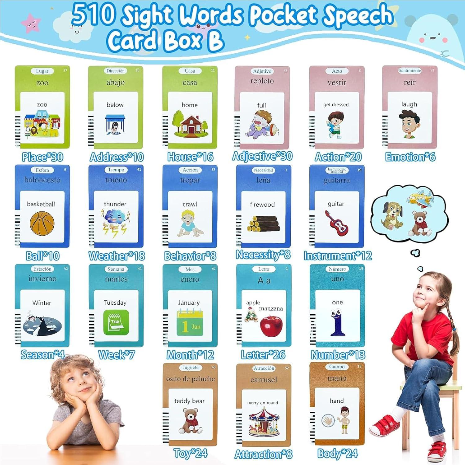 Tarjetas de Flash Bilingües 510 Palabras 5 ALARM - Juguetes Educativos