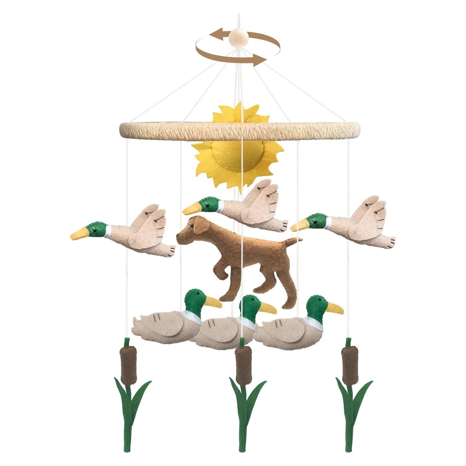 Móvil para Cuna Teeloray Pato Mallard Hecho a Mano 22.86cm