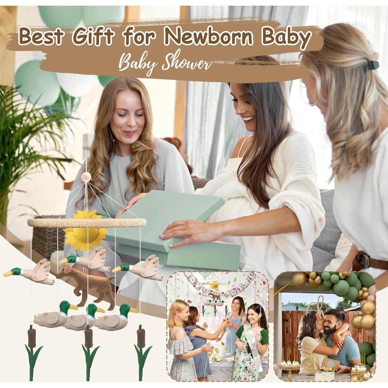 Móvil para Cuna Teeloray Pato Mallard Hecho a Mano 22.86cm