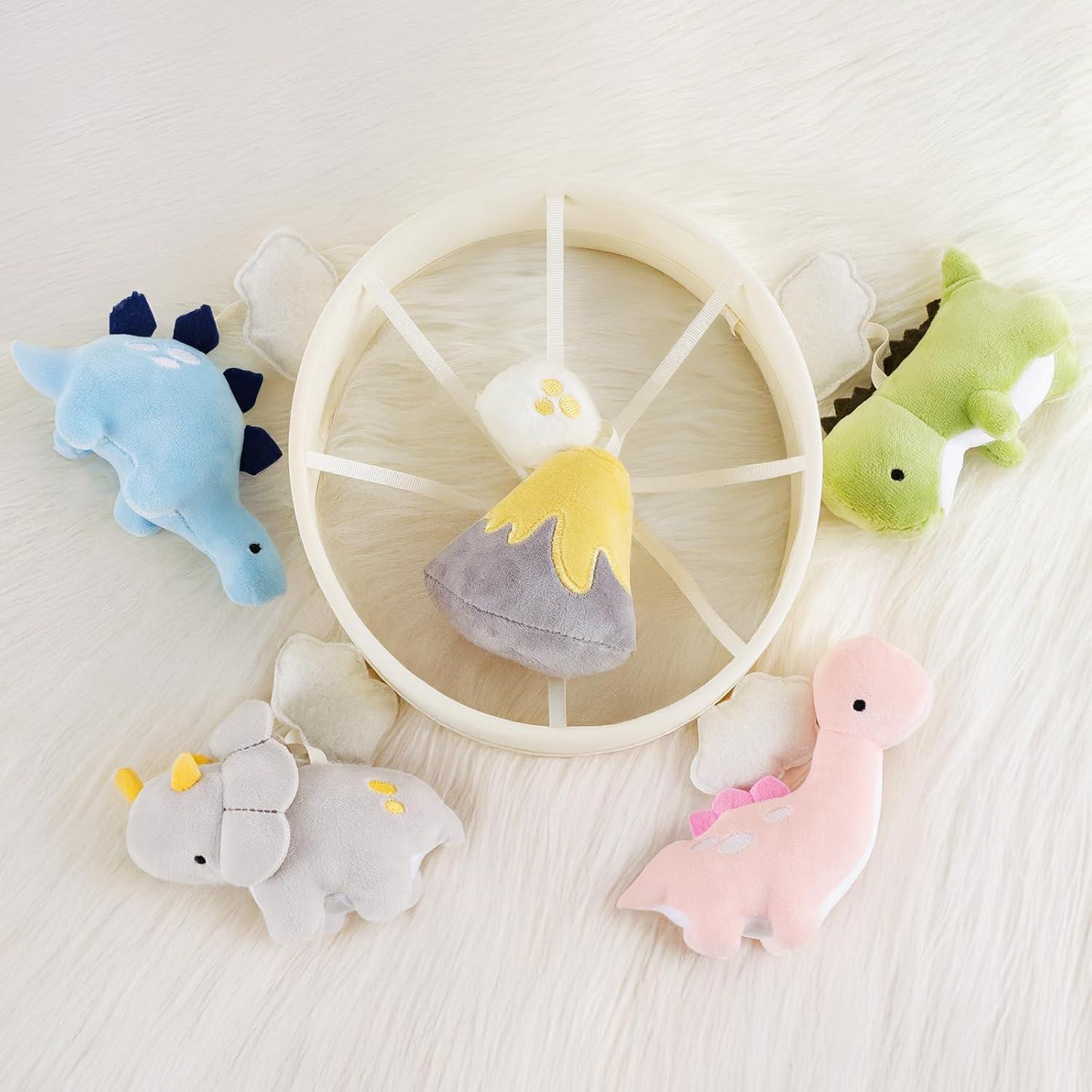 Móvil de Cuna Musical PIIKAGO Dinosaurios Beige 3 Modos